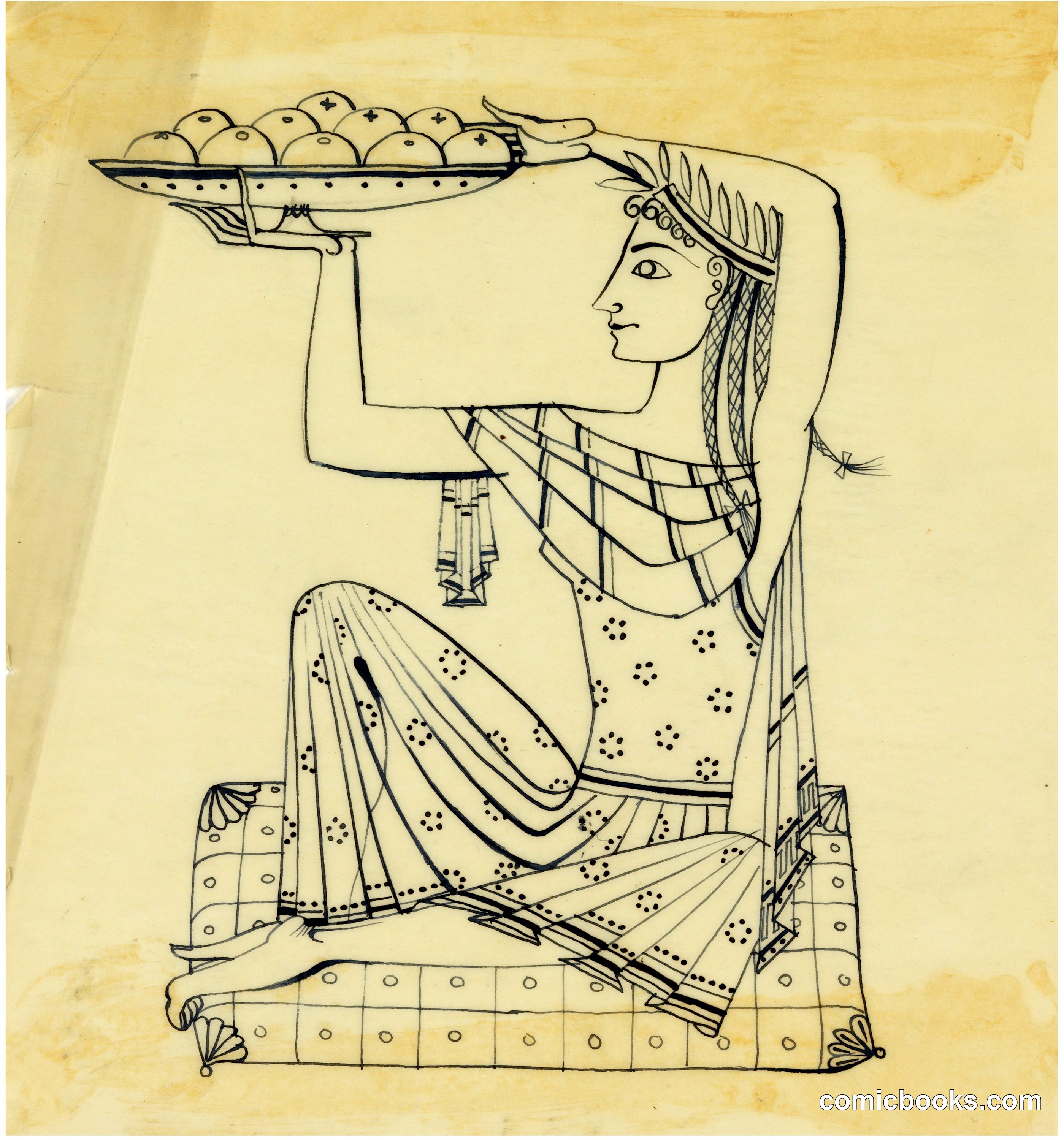 Design for Silver Engraving: Seated Woman