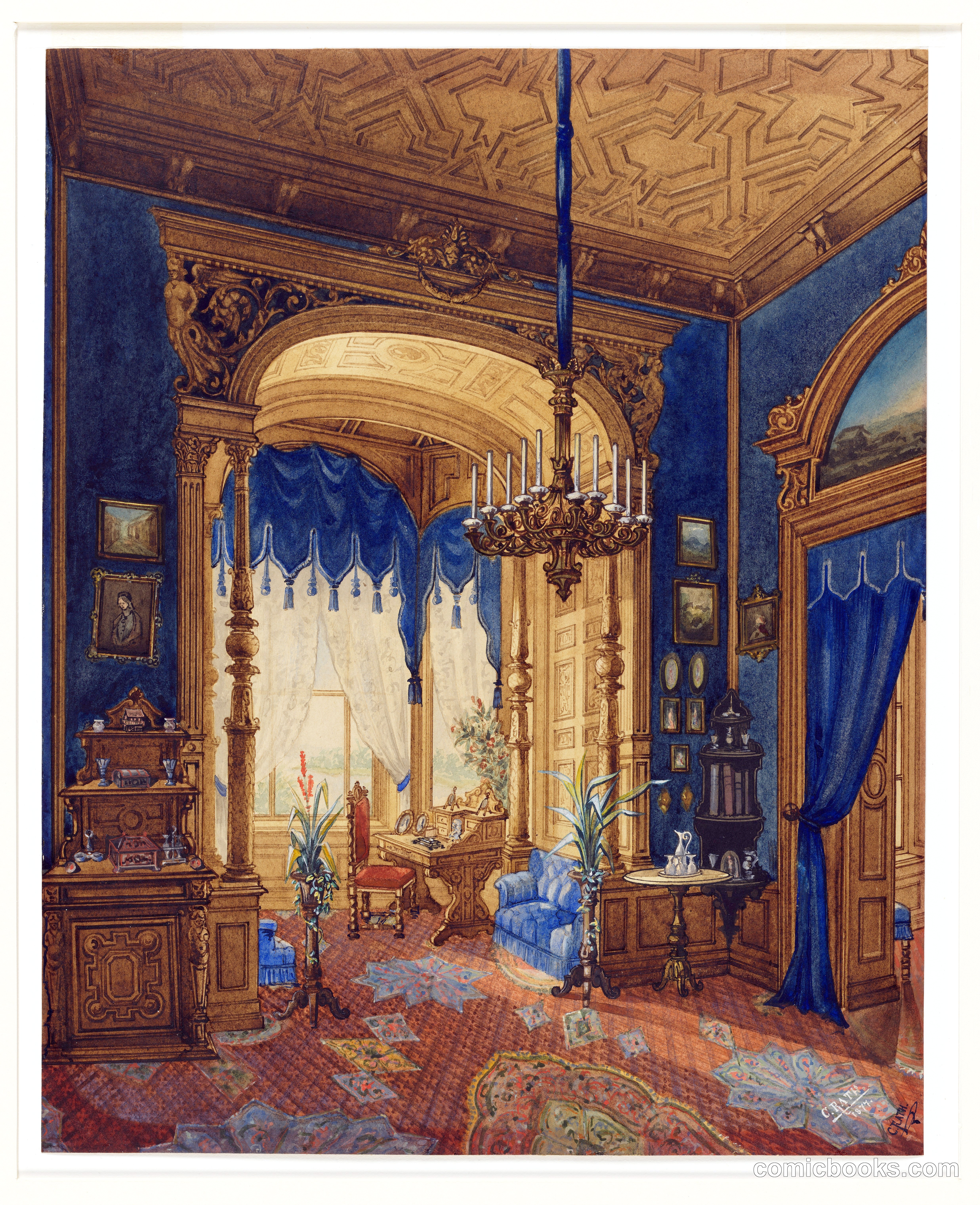 Interior Design Study: Alcove in the Salon of the Grand Duchess Anna of Mecklenburg-Schwerin