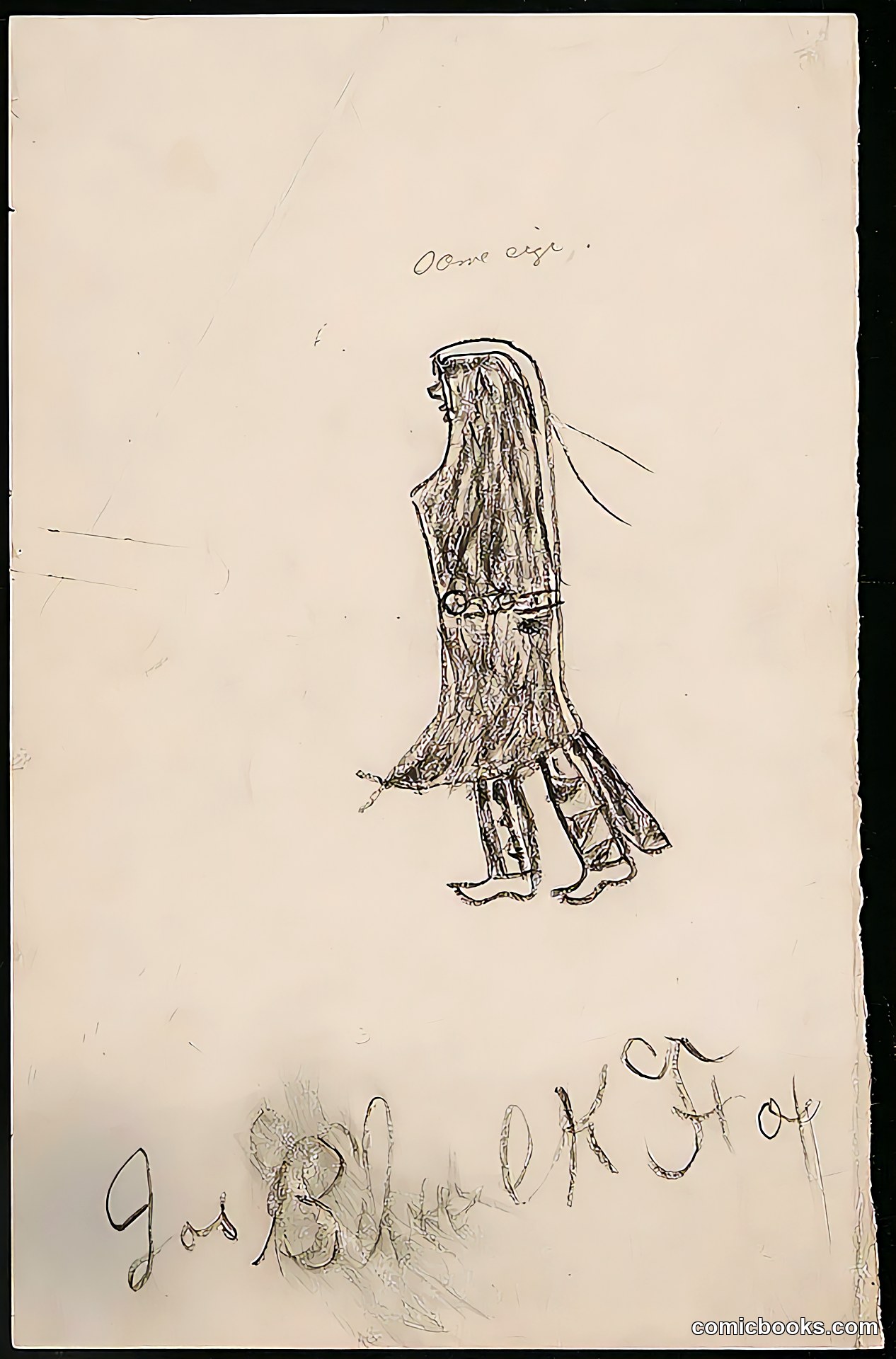 Sioux Indian Drawing of Lone Figure