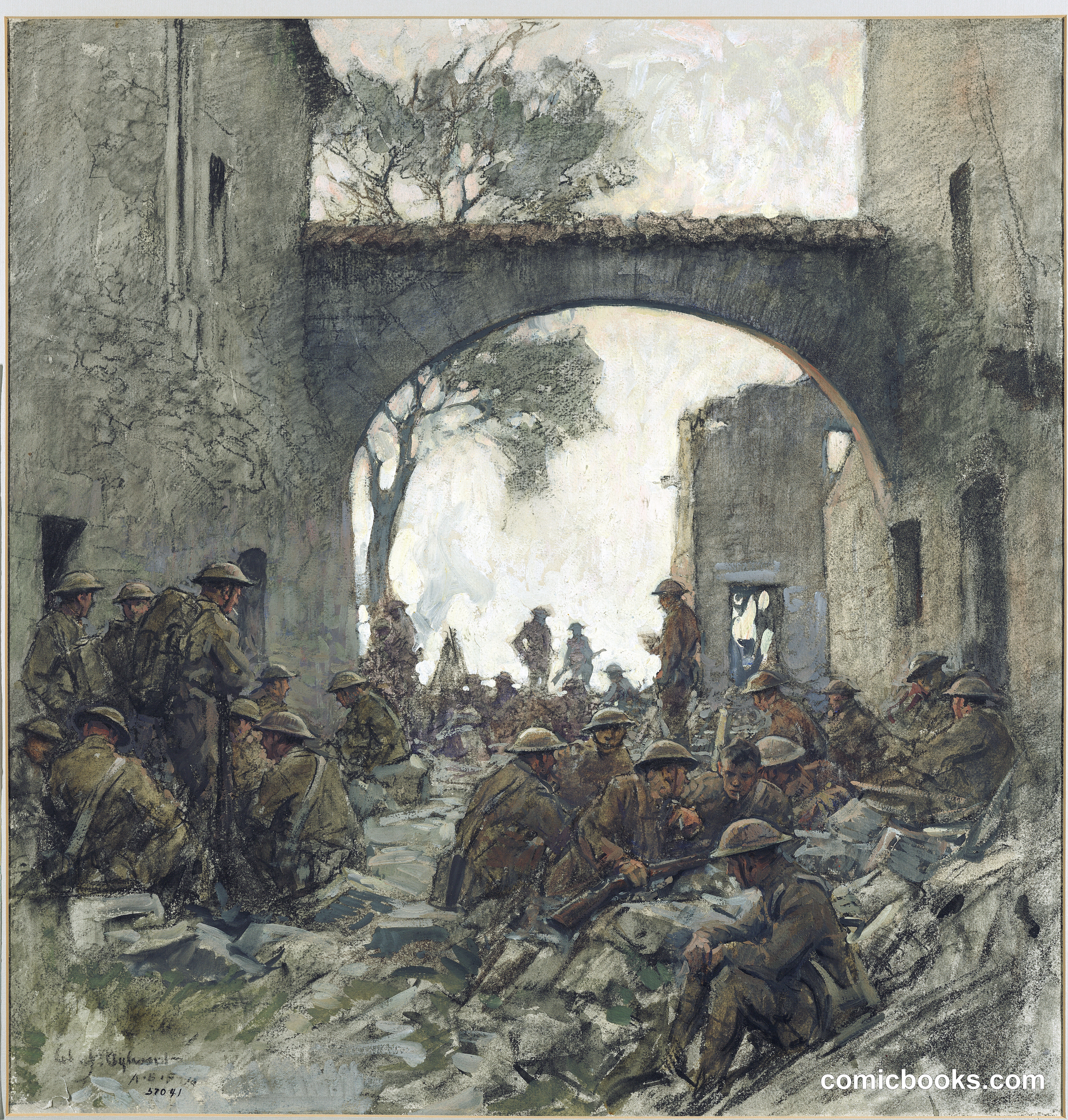 Troops Waiting to Advance at Hattonchâtel - St. Mihiel Drive
