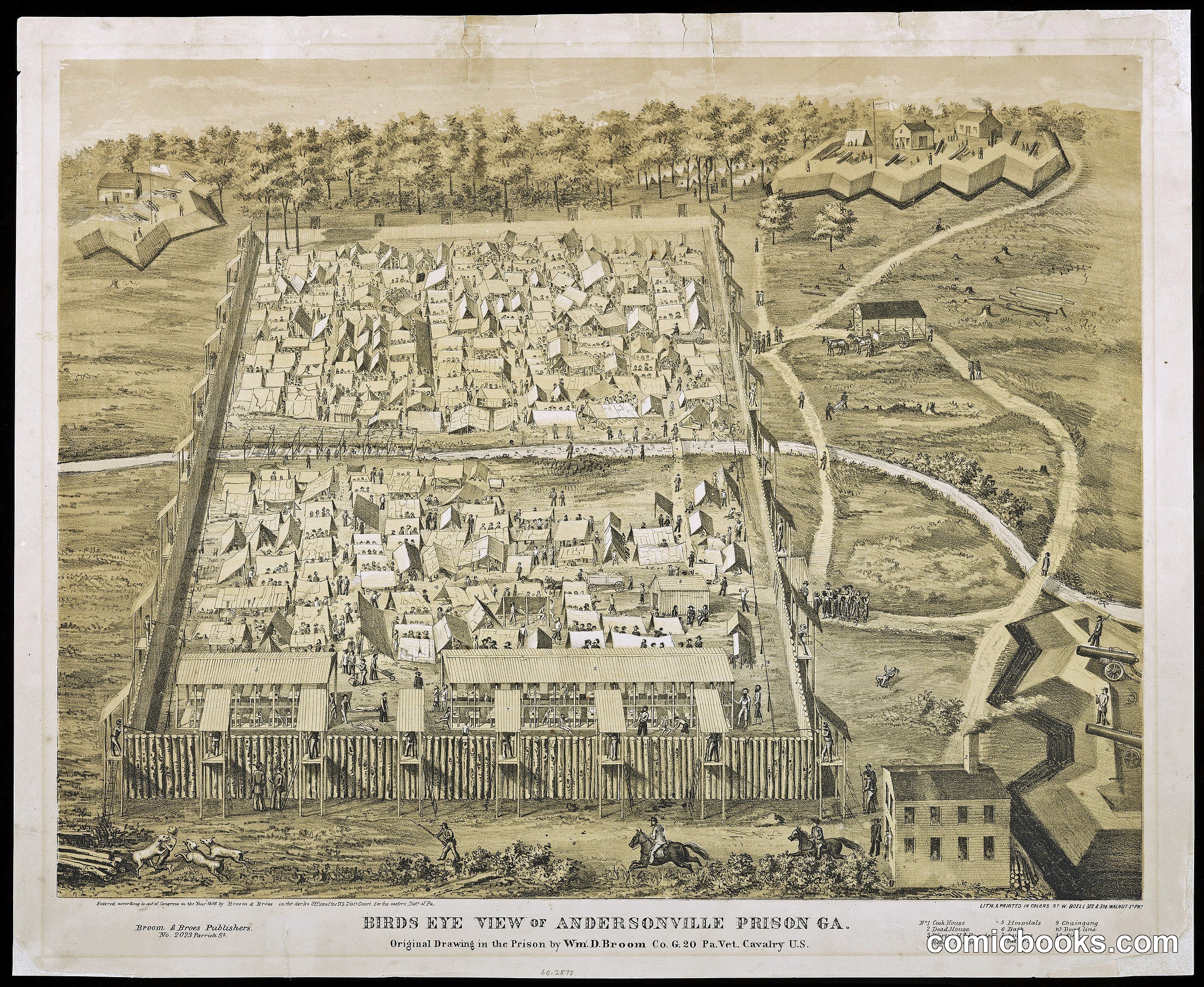 Birds Eye View of Andersonville Prison Ga.