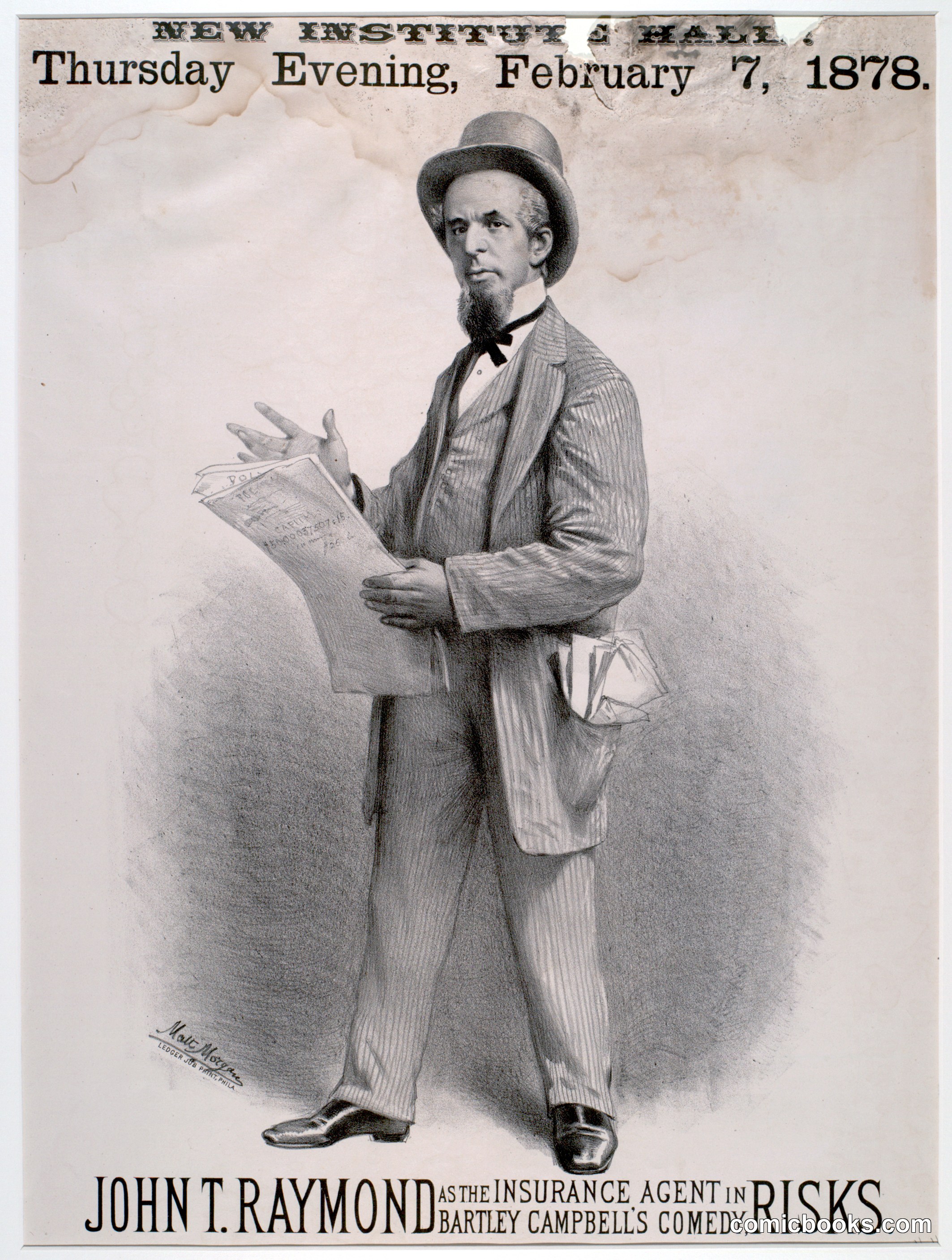 John T. Raymond in Bartley Campbell's Comedy 'Risks'