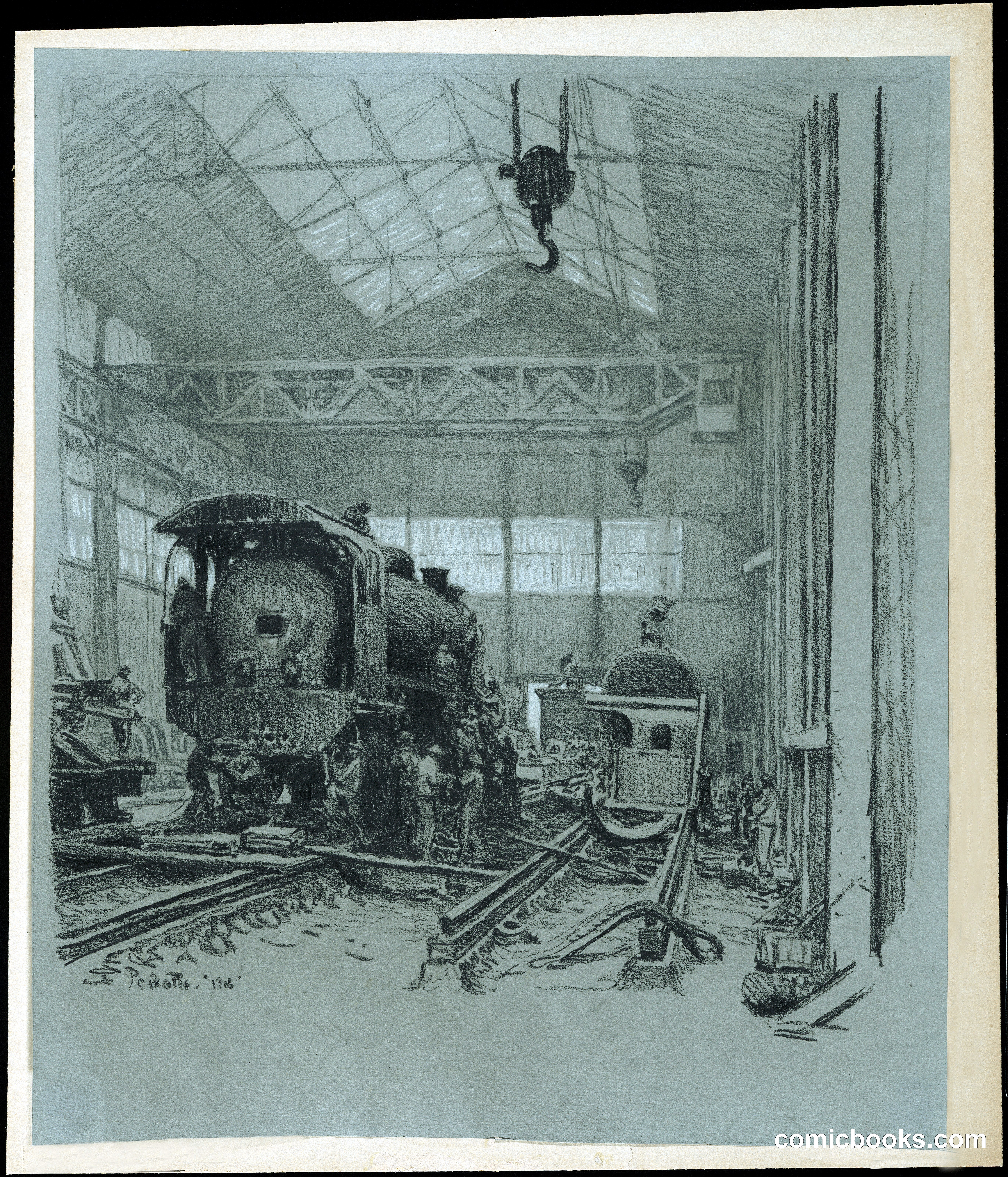 One of the Locomotive Shops Near St. Nazaire