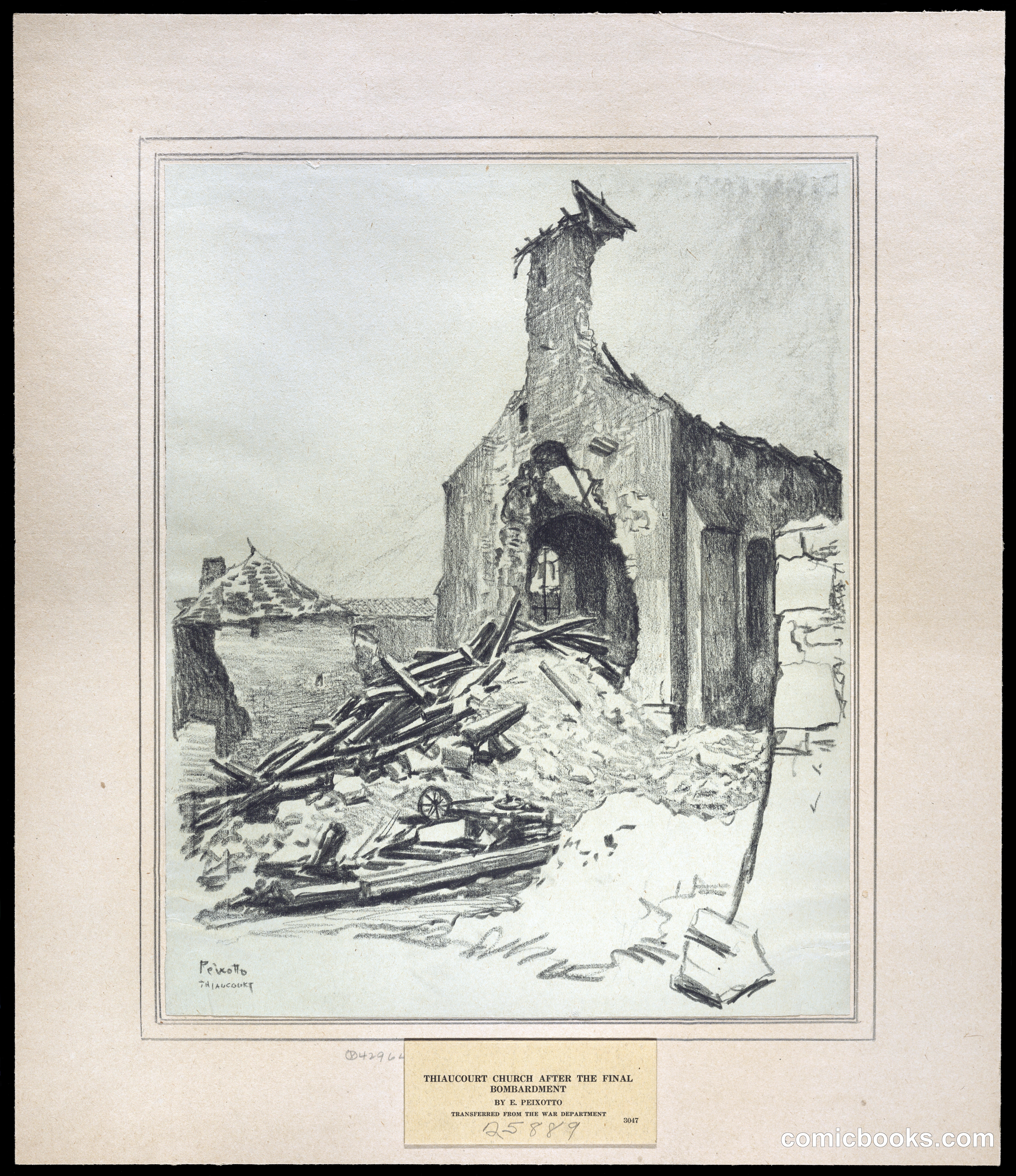 Thiaucourt Church After the Final Bombardment