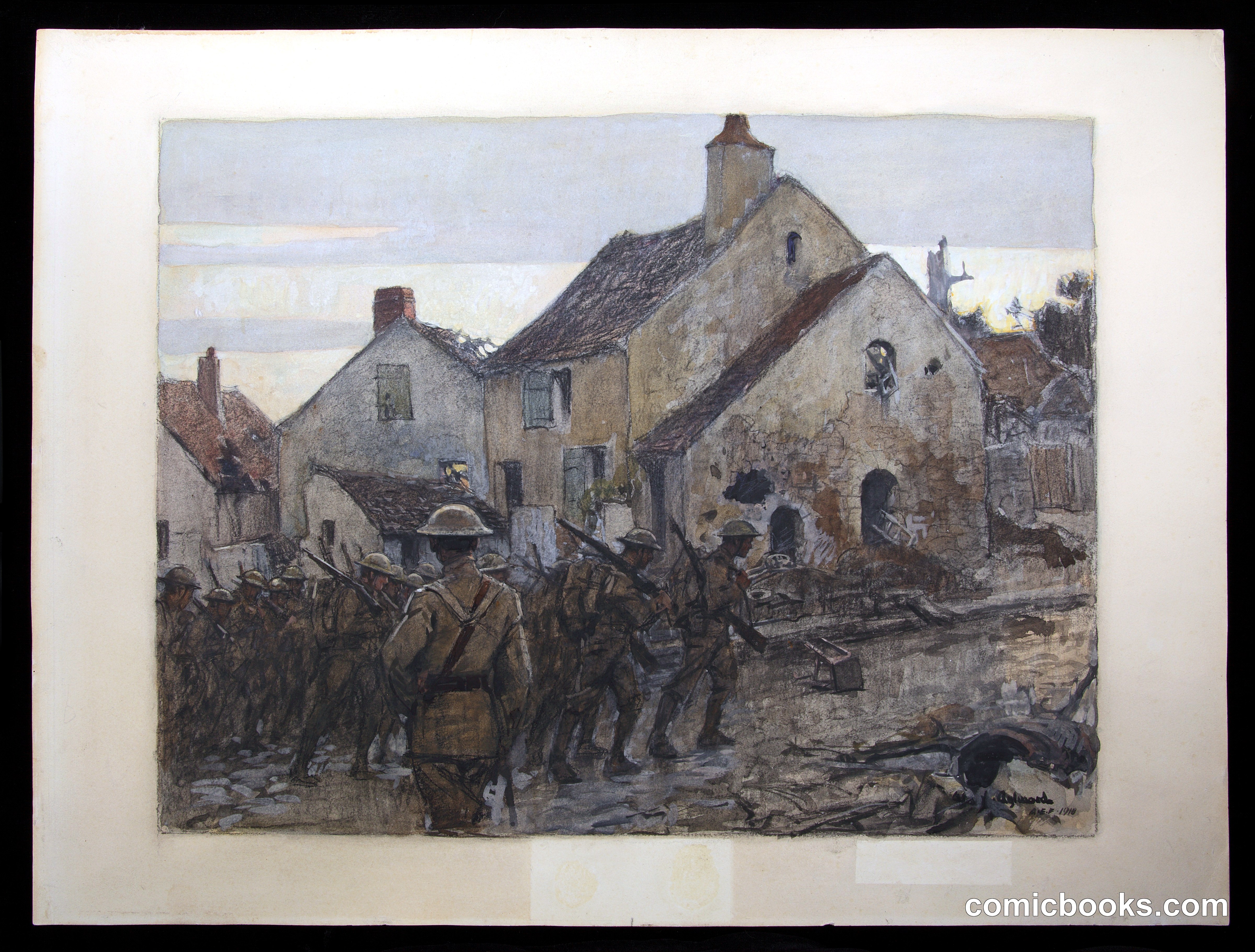 Relief Entering Nesle (Detachment Fourth Infantry, U.S.A.)