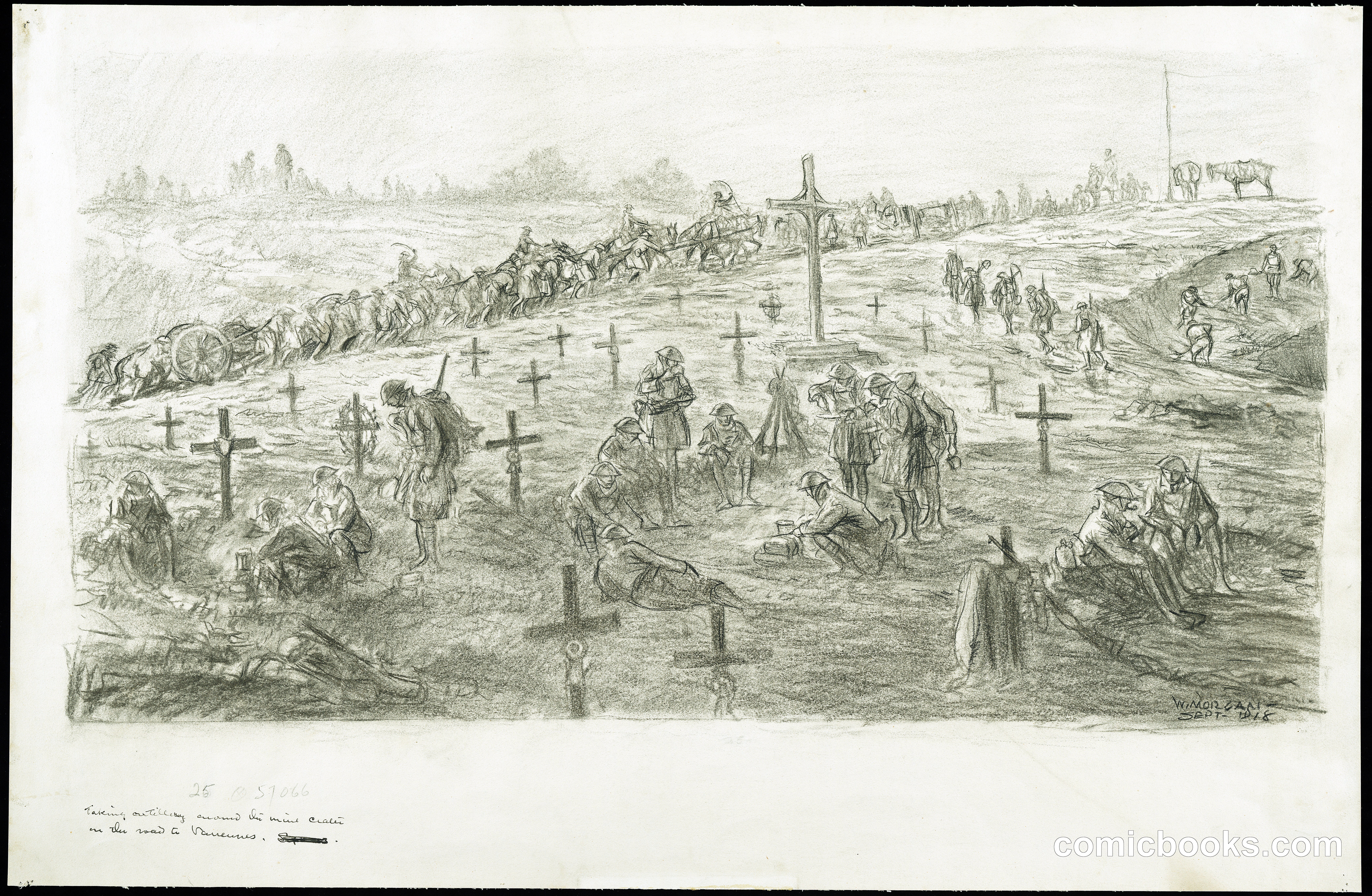 Taking Artillery Around the Mine Crater in the Road to Varennes