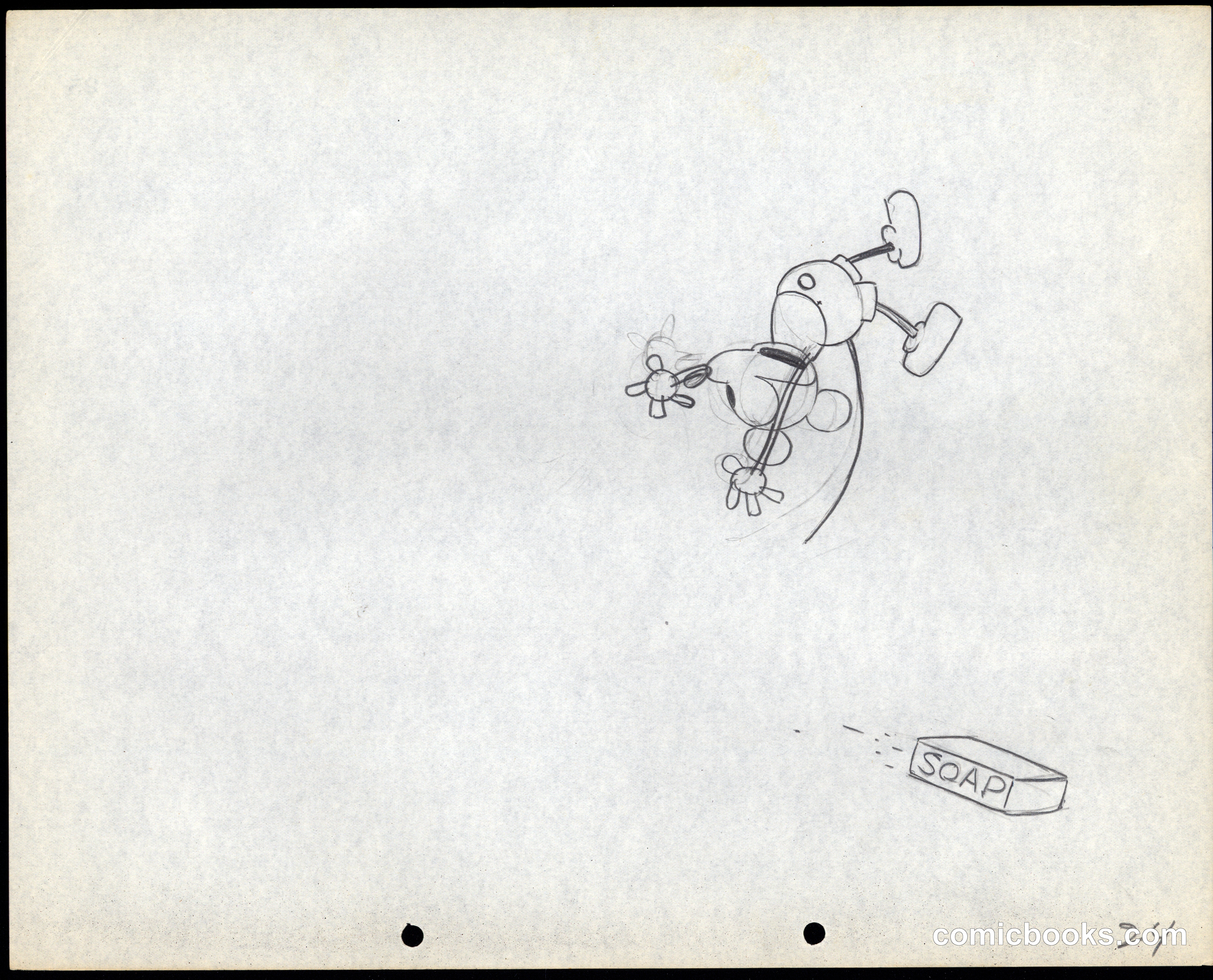 Mickey Mouse Slips on Soap