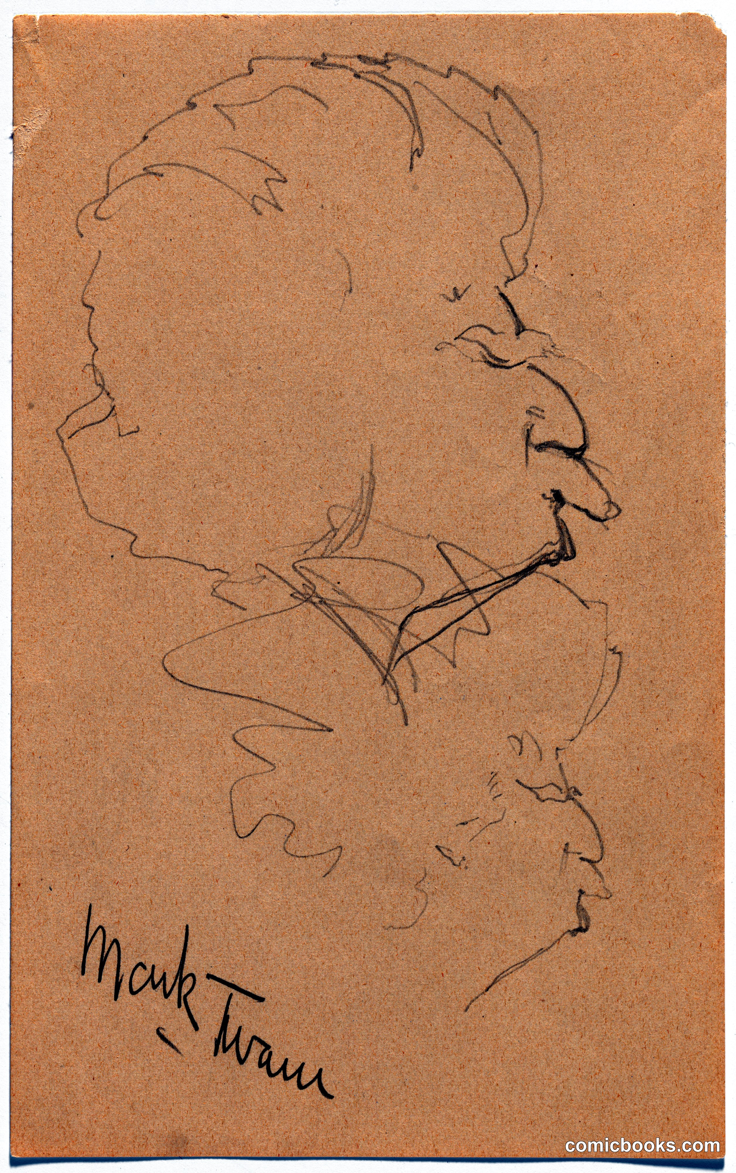 Portrait Sketch of Mark Twain