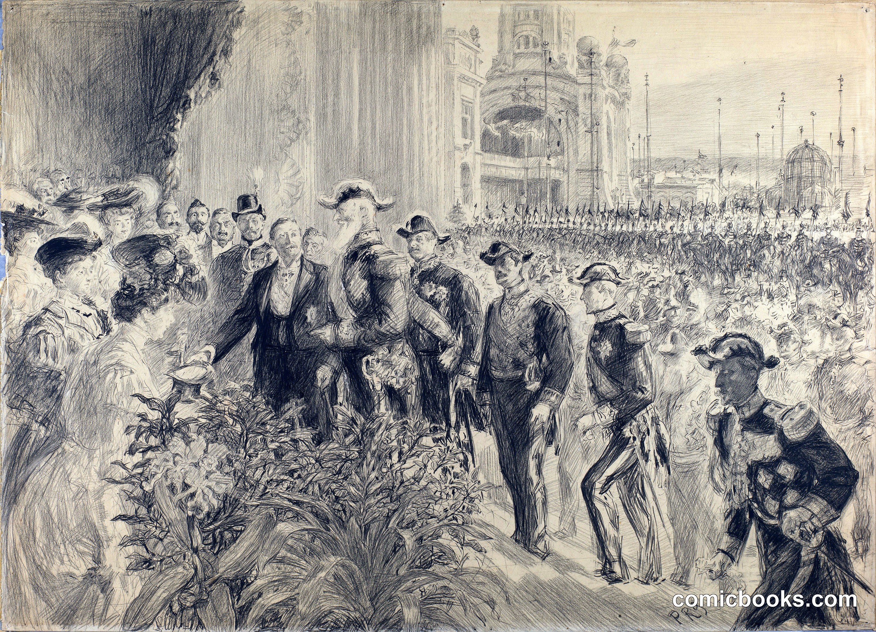 Inauguration de L'Exposition Internationale de Liege, en 1905