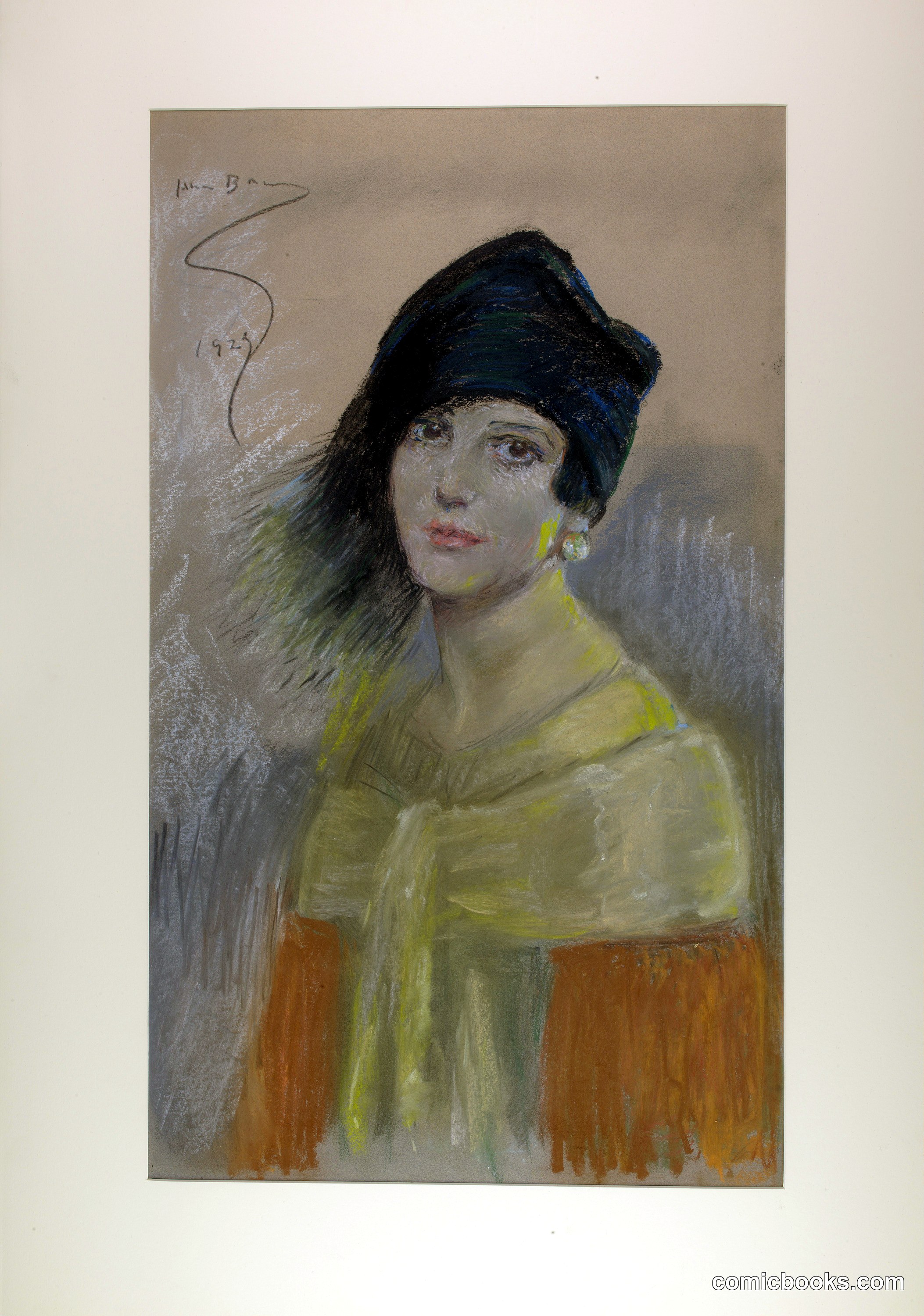 Young Woman in Black Hat