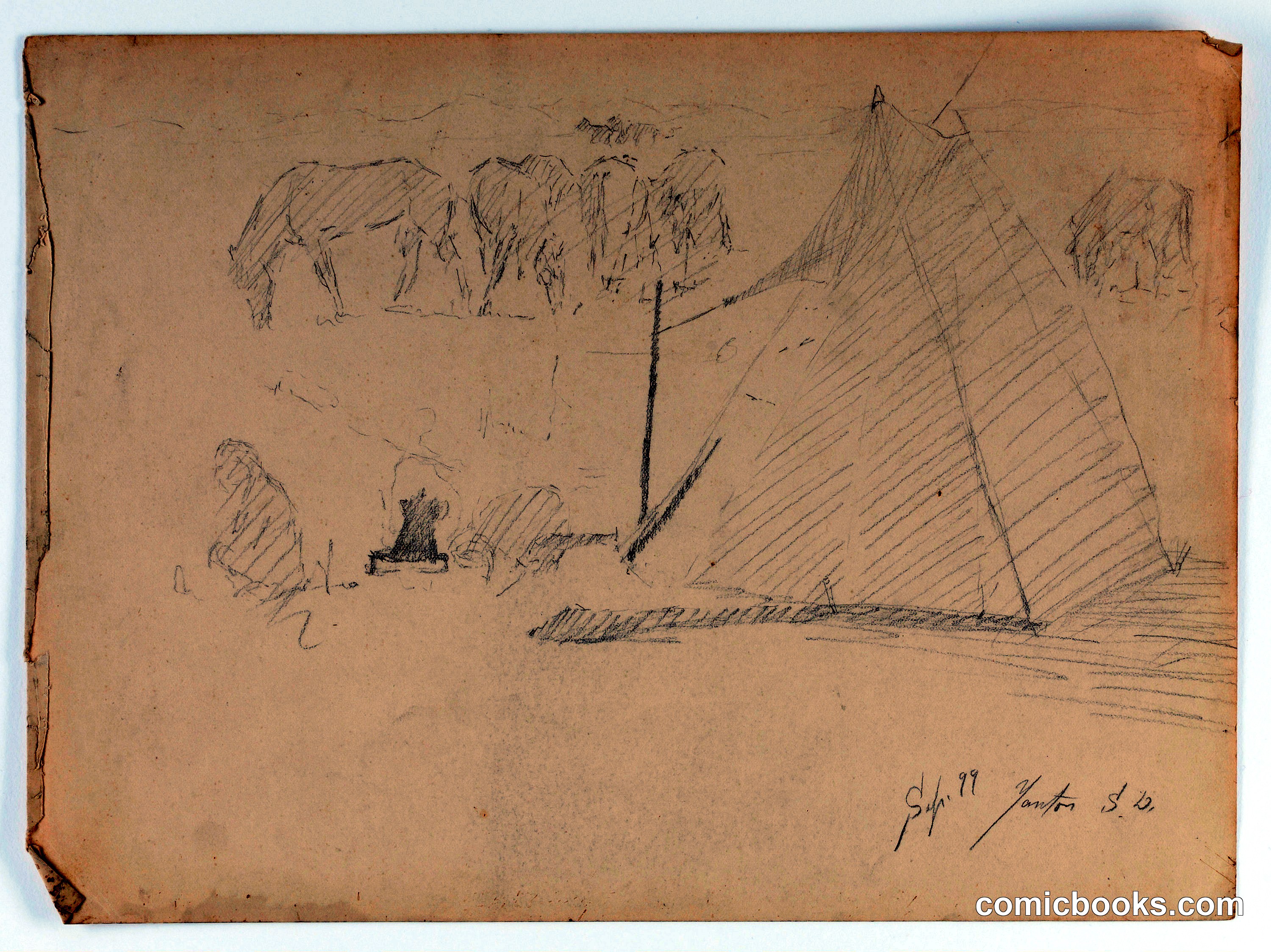 Sketch of Encampment, Yankton, South Dakota