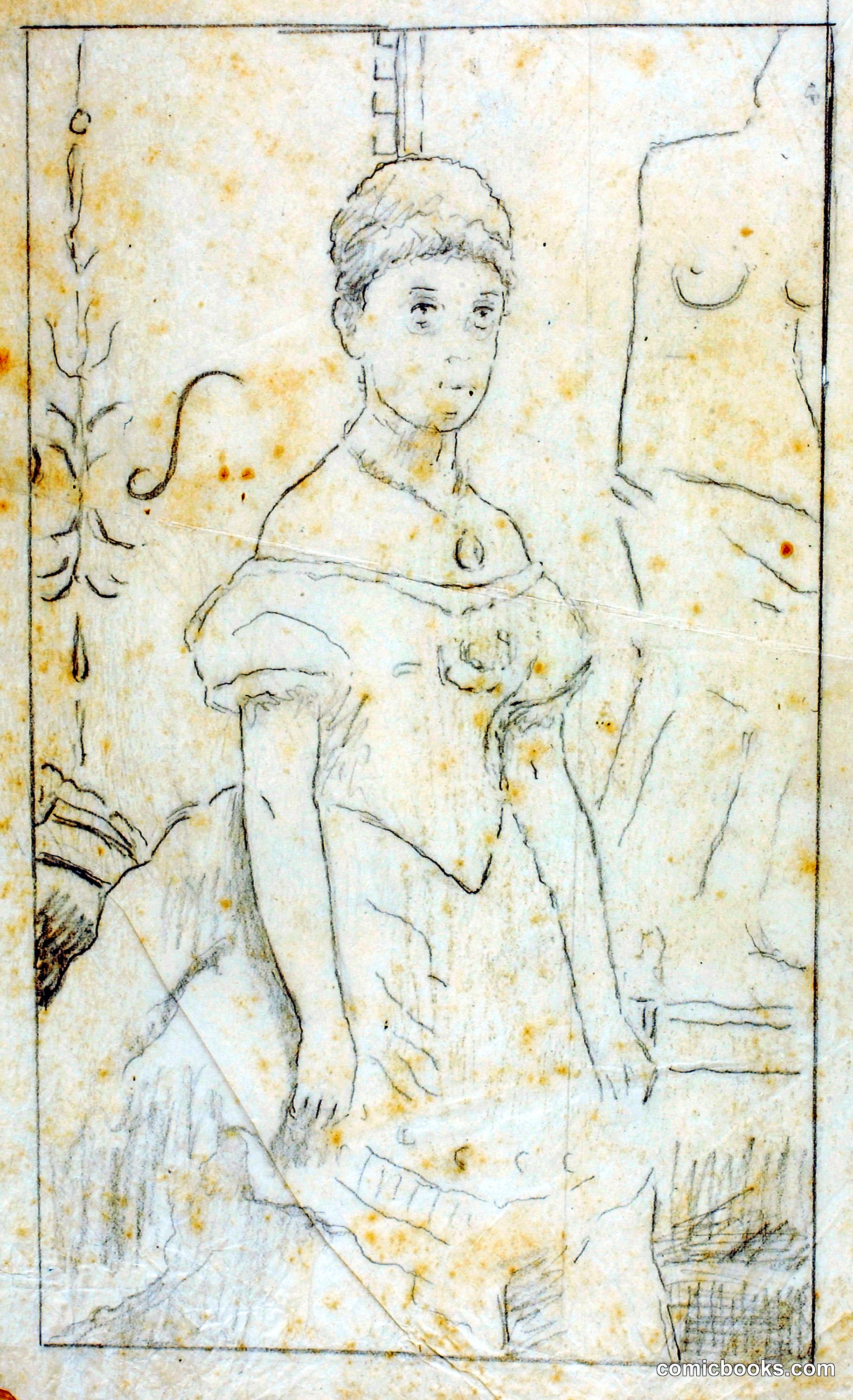 Lady in Evening Dress with Figure of Venus de Milo