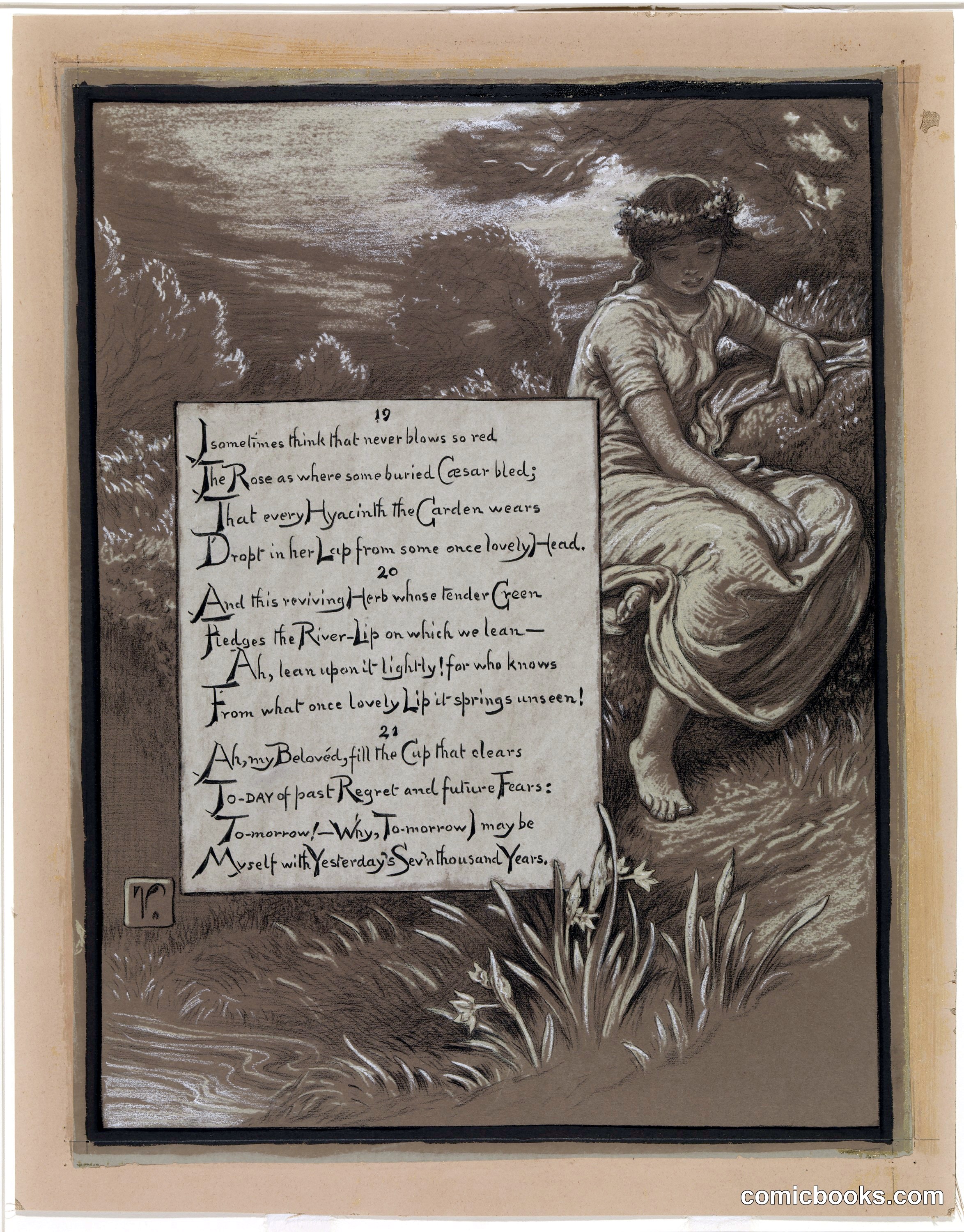 Illustration for Rubáiyát of Omar Khayyám: The River-Lip