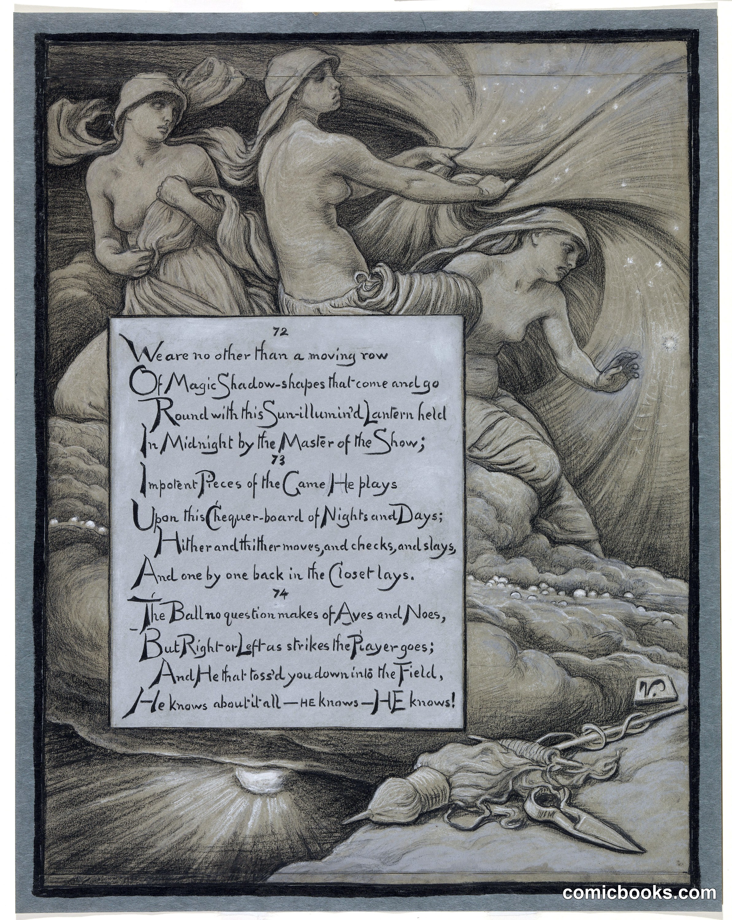 Illustration for Rubáiyát of Omar Khayyám: The Fates Gathering in the Stars