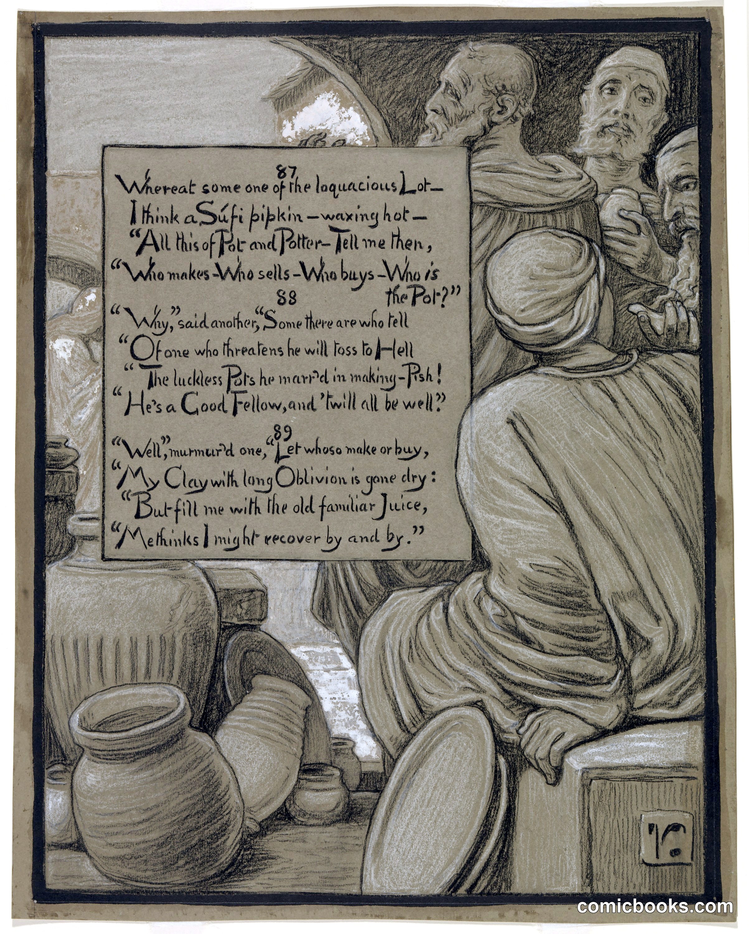 Illustration for Rubáiyát of Omar Khayyám: The Loquacious Vessels