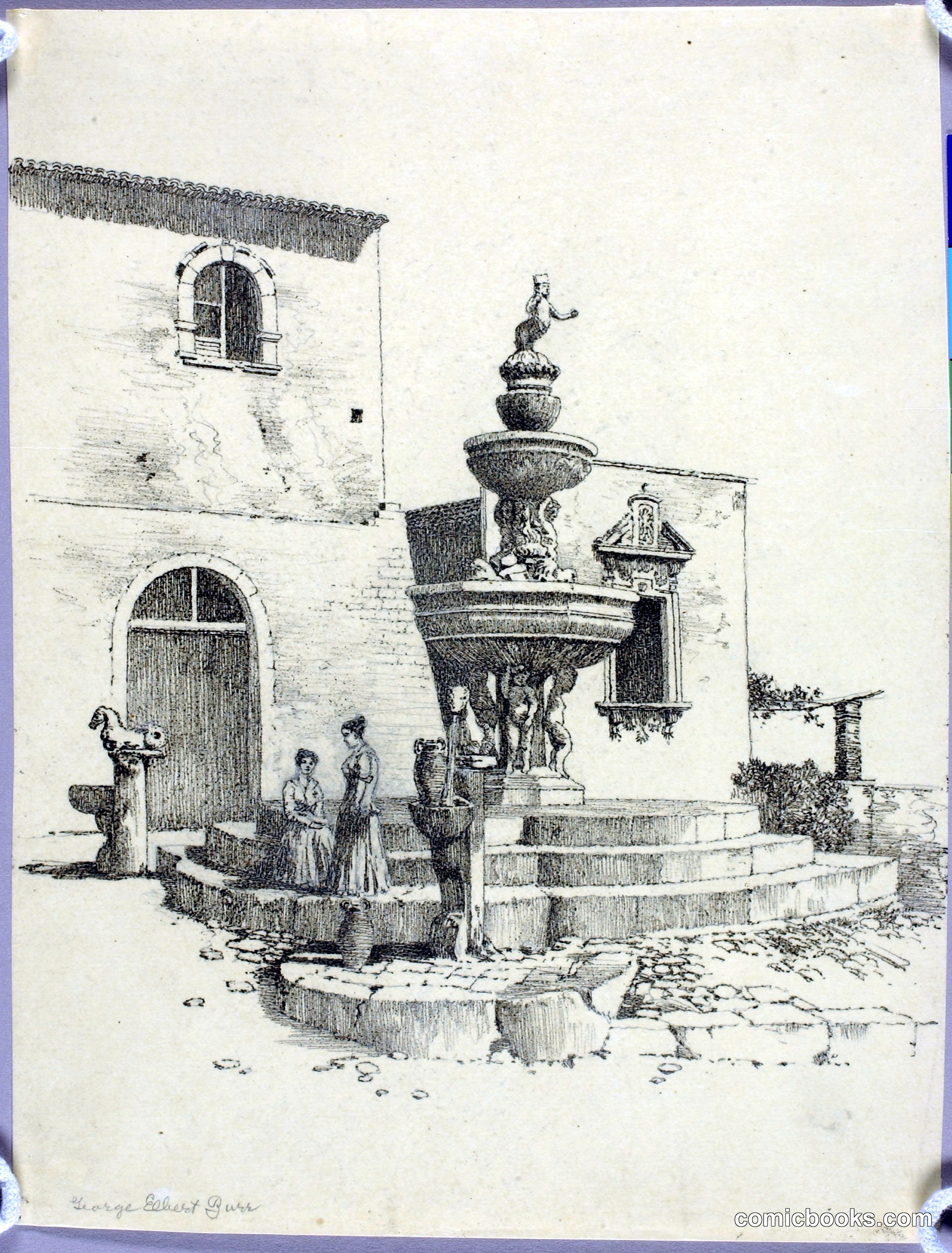 Street Fountain with Classical Figures