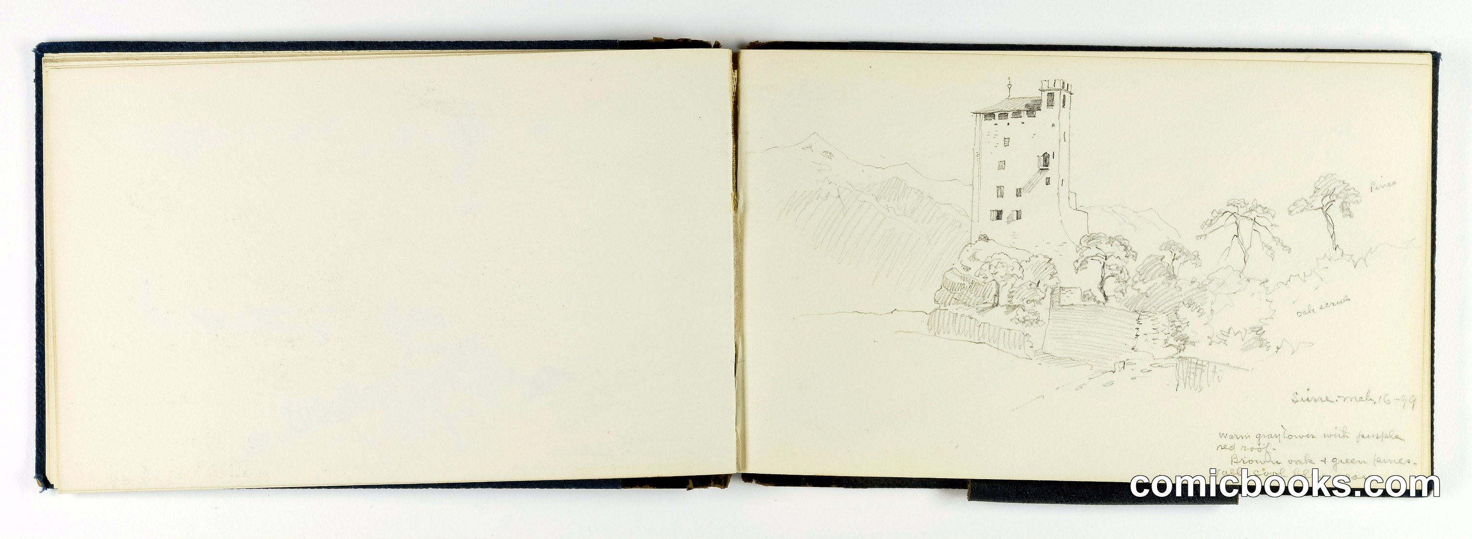 Sketchbook Page: Sierra Landscape with Tower