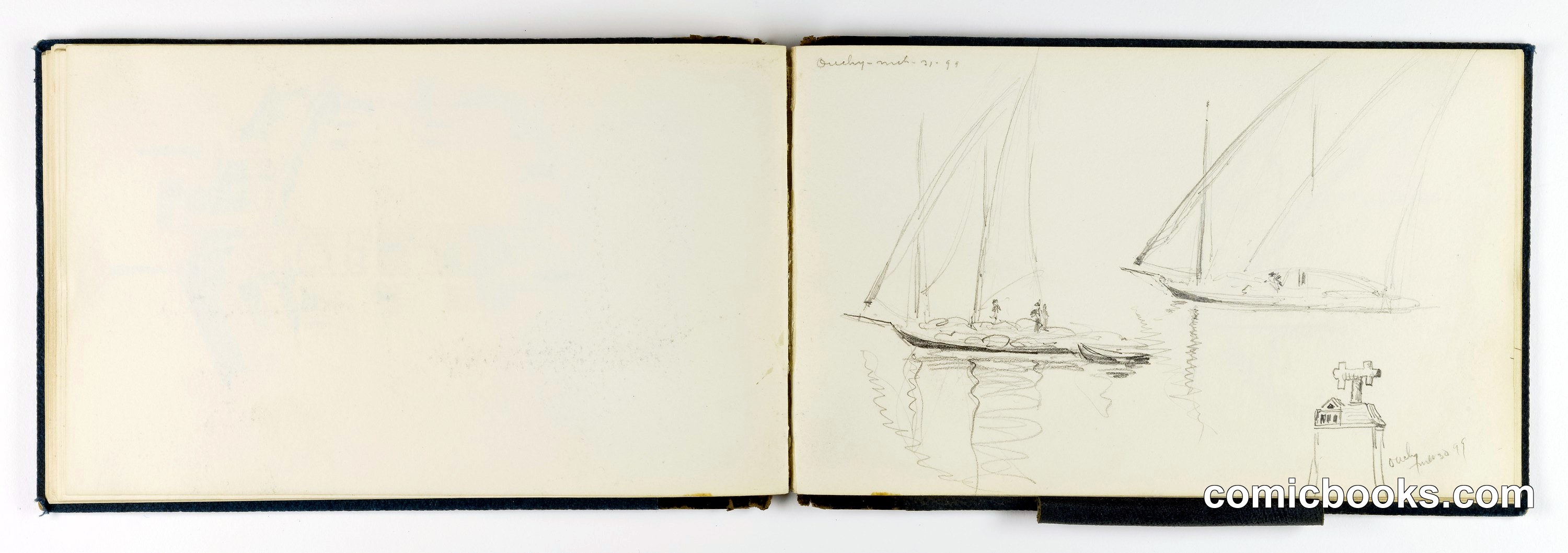 Sketchbook Studies of Sailing Vessels