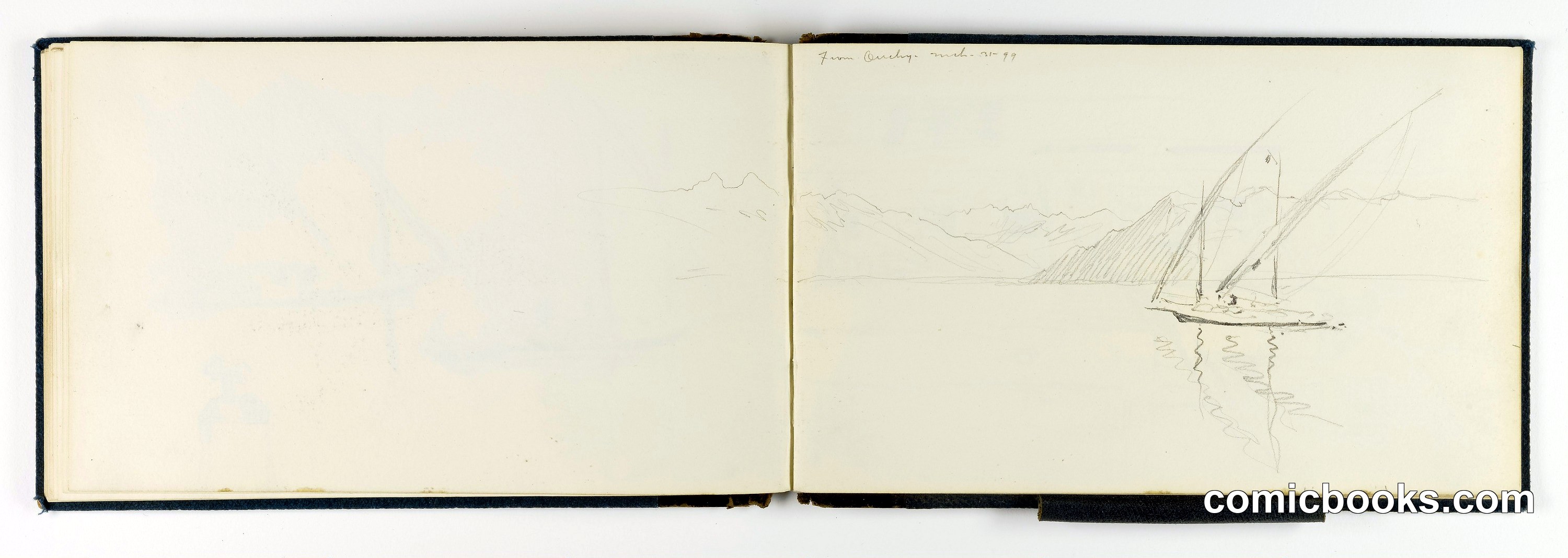 Sketchbook Page with Sailboat Study