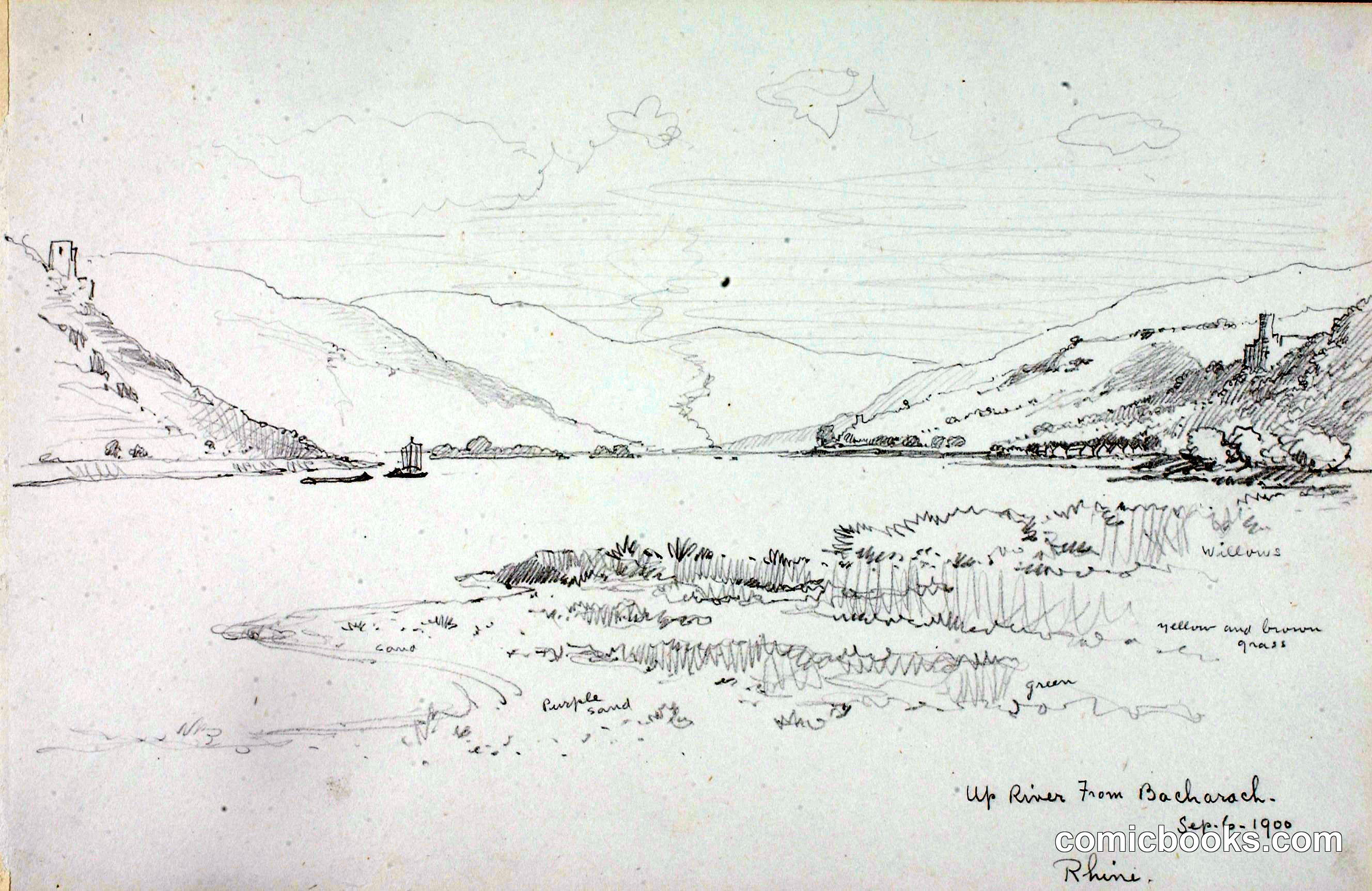 Up River from Bacharach, Rhine