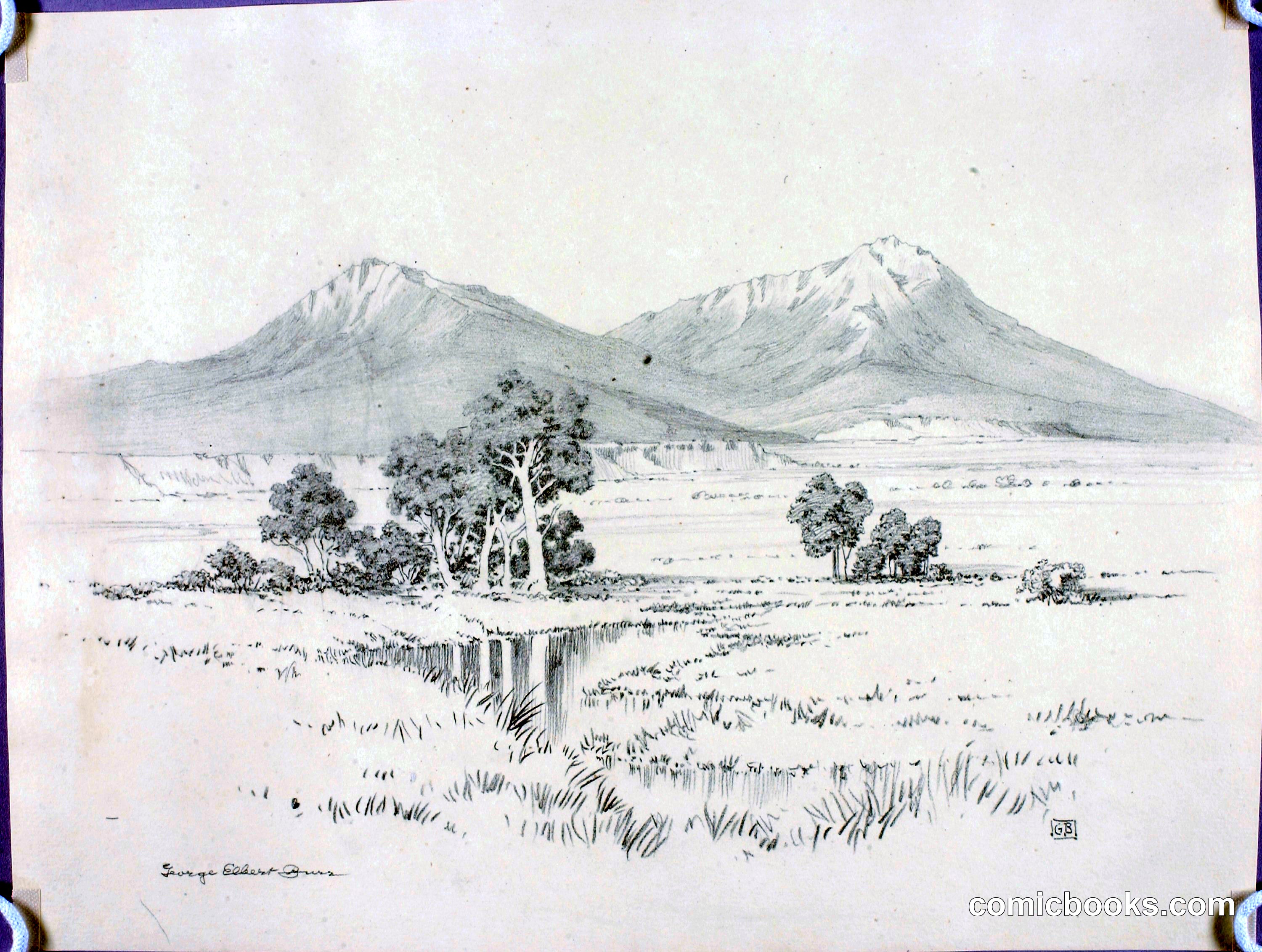 Untitled (Transfer Drawing for Spanish Peaks)