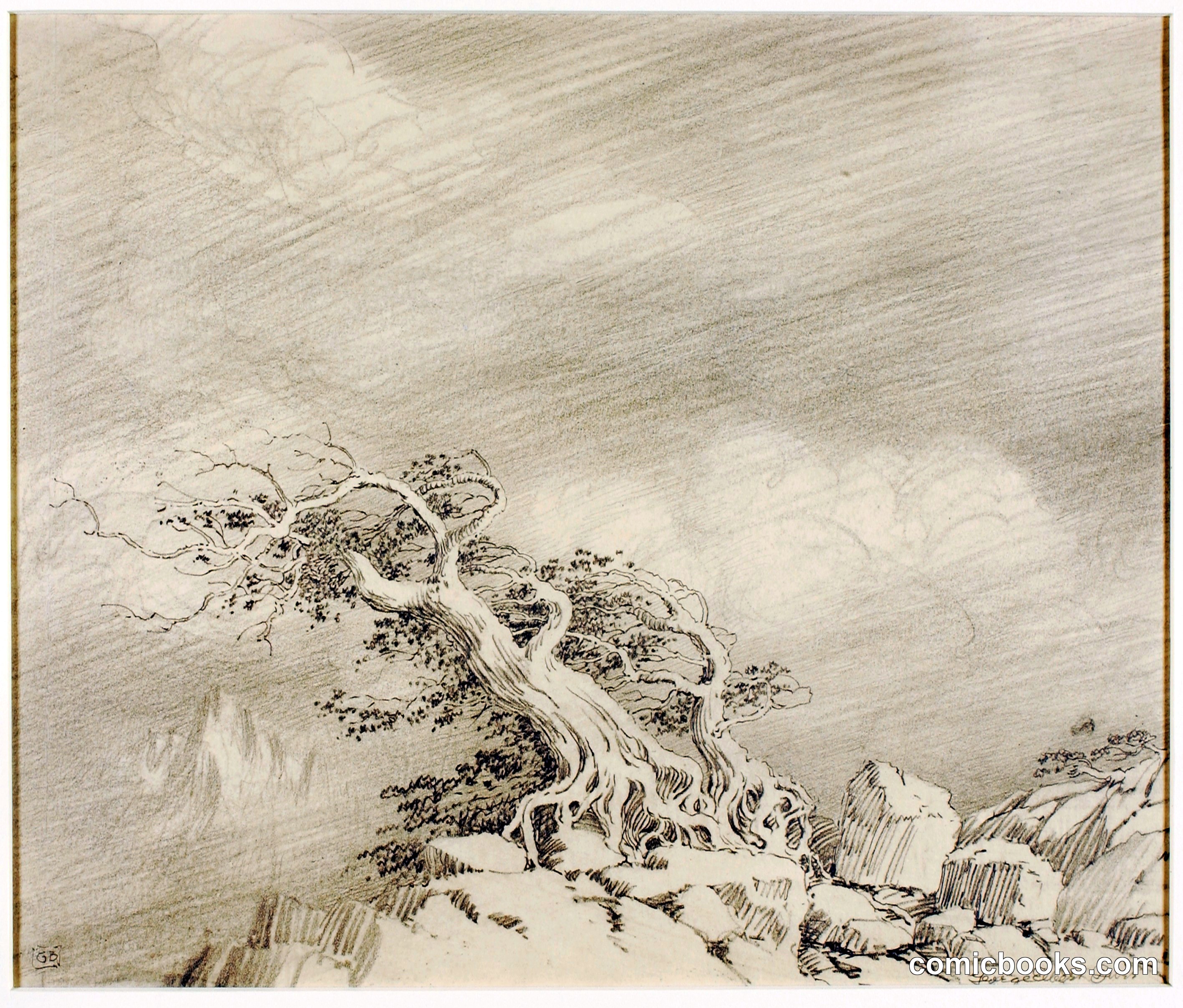 Untitled (Transfer Drawing for Storm near Timberline)