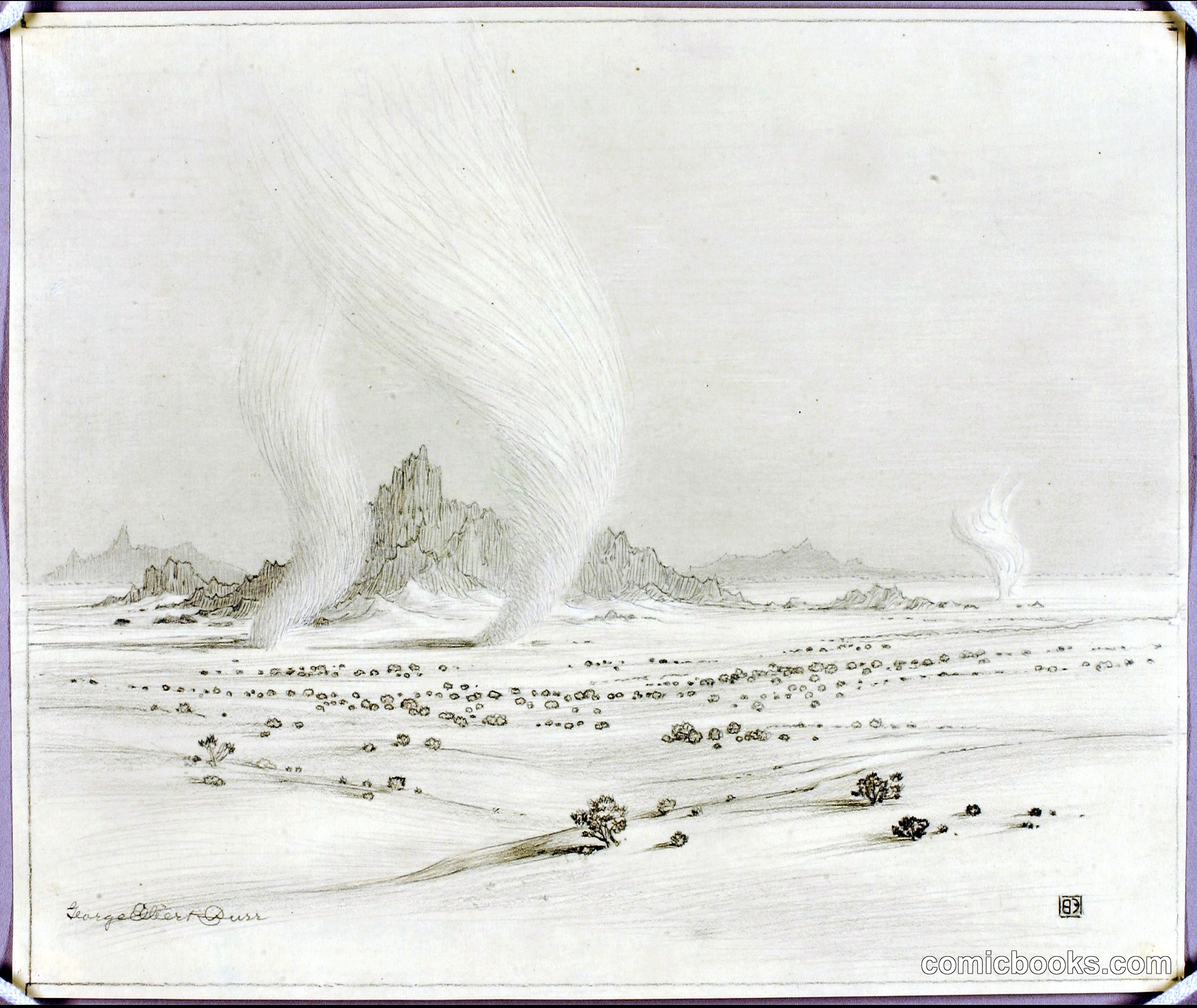 Desert Landscape with Whirlwind