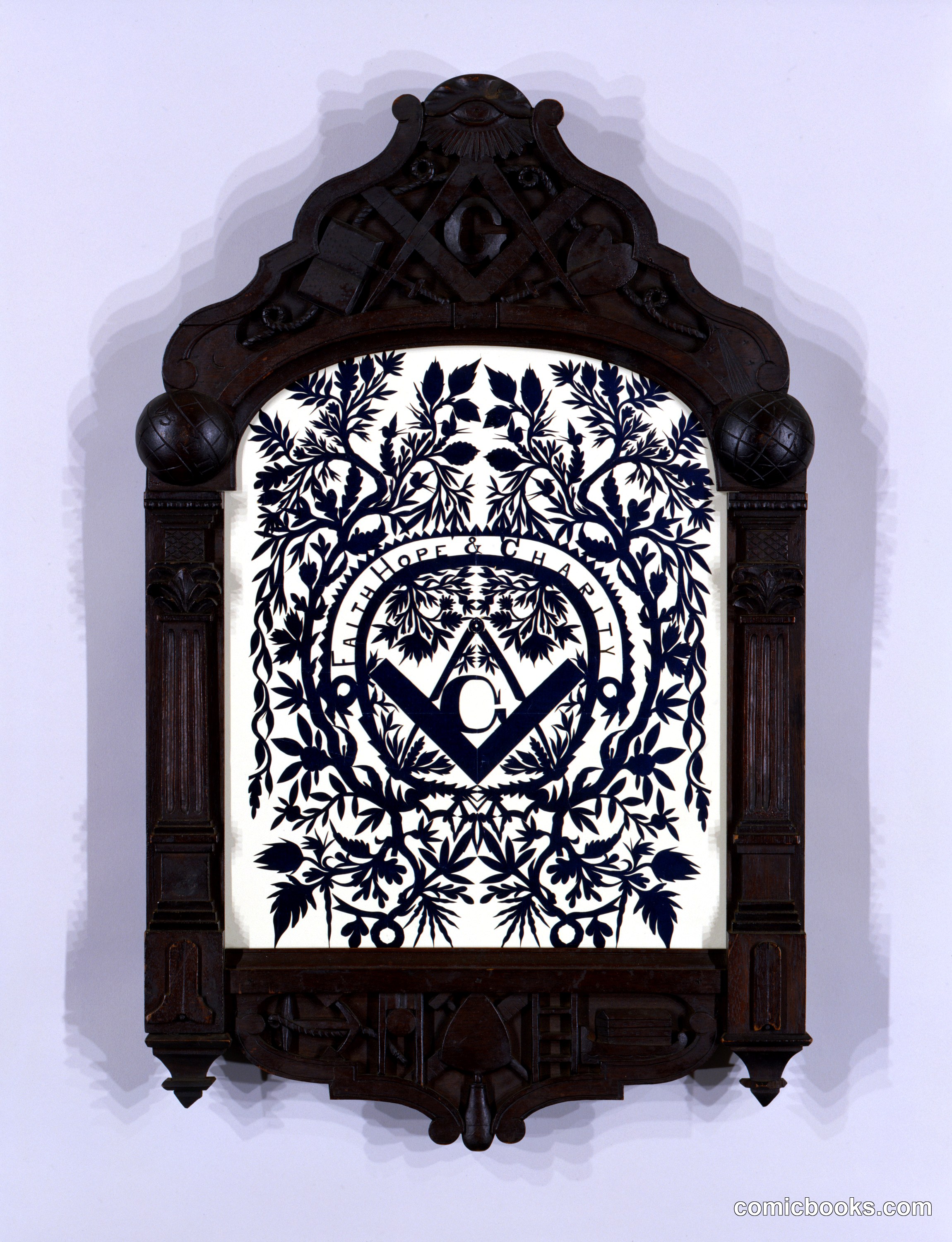 Cutout with Masonic Symbols