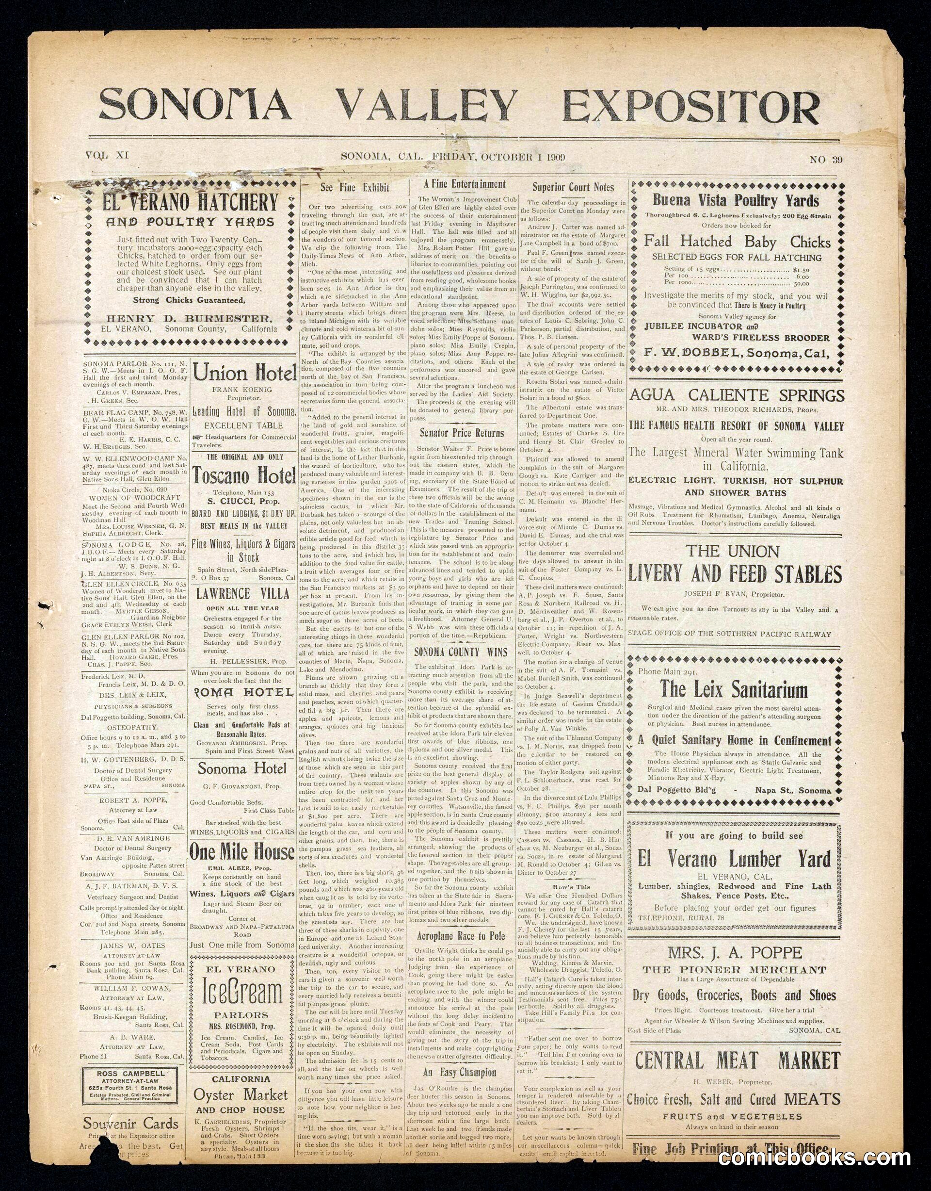 Newspaper Advertisement Pages, Early 1900s