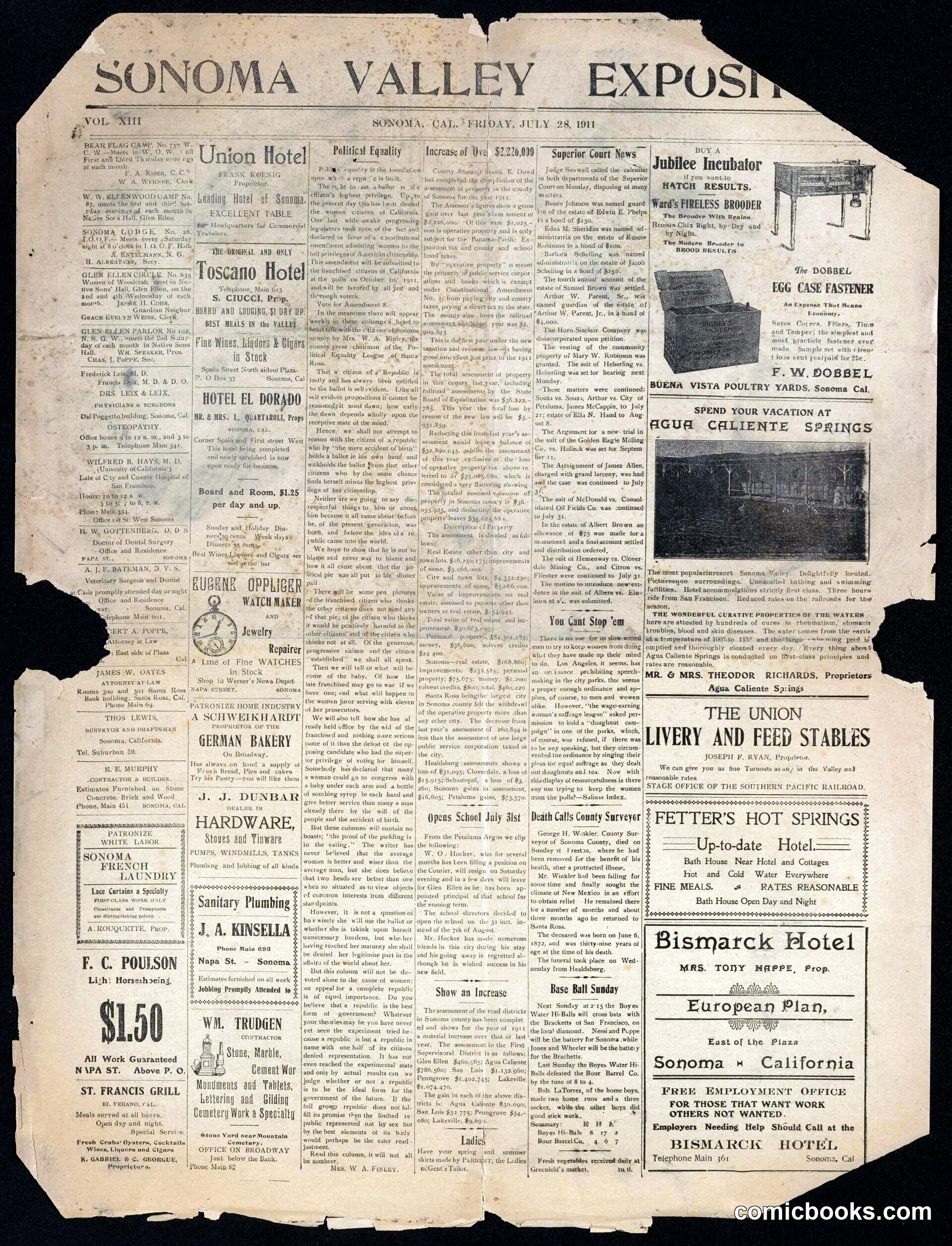 Early Newspaper Comic Strip, 1911