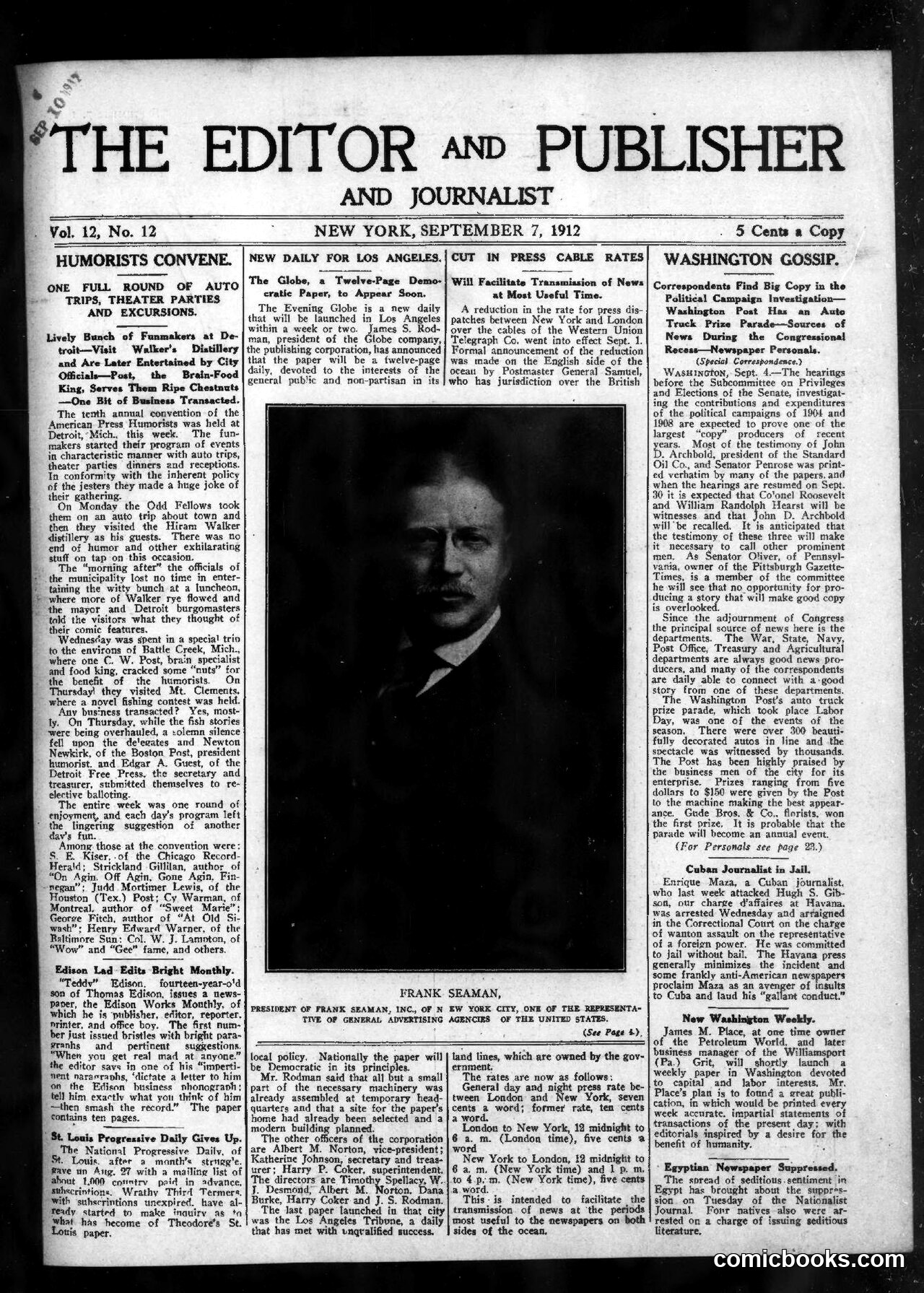 The Editor and Publisher, September 7, 1912