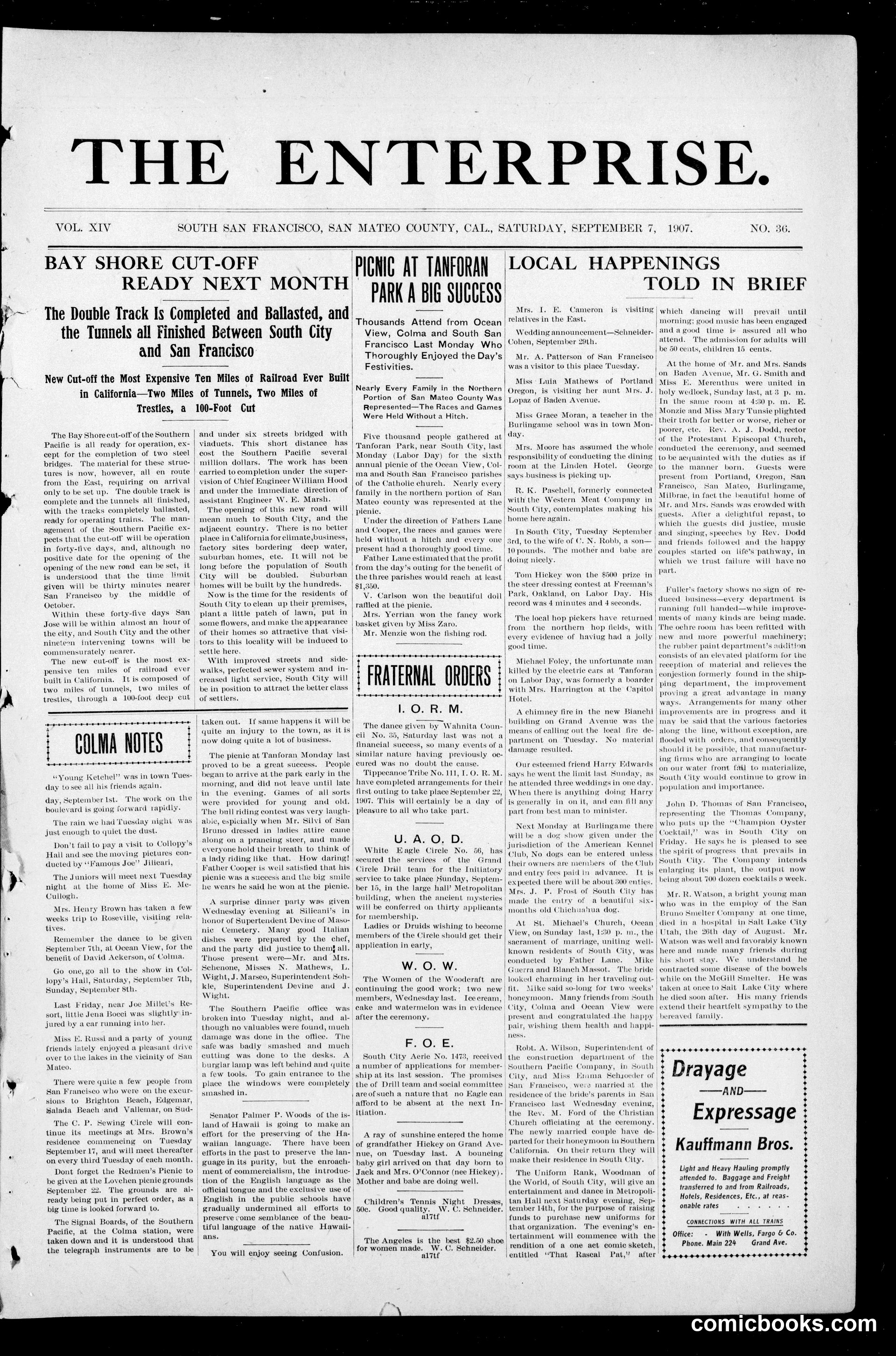 The Enterprise, South San Francisco (September 7, 1907)
