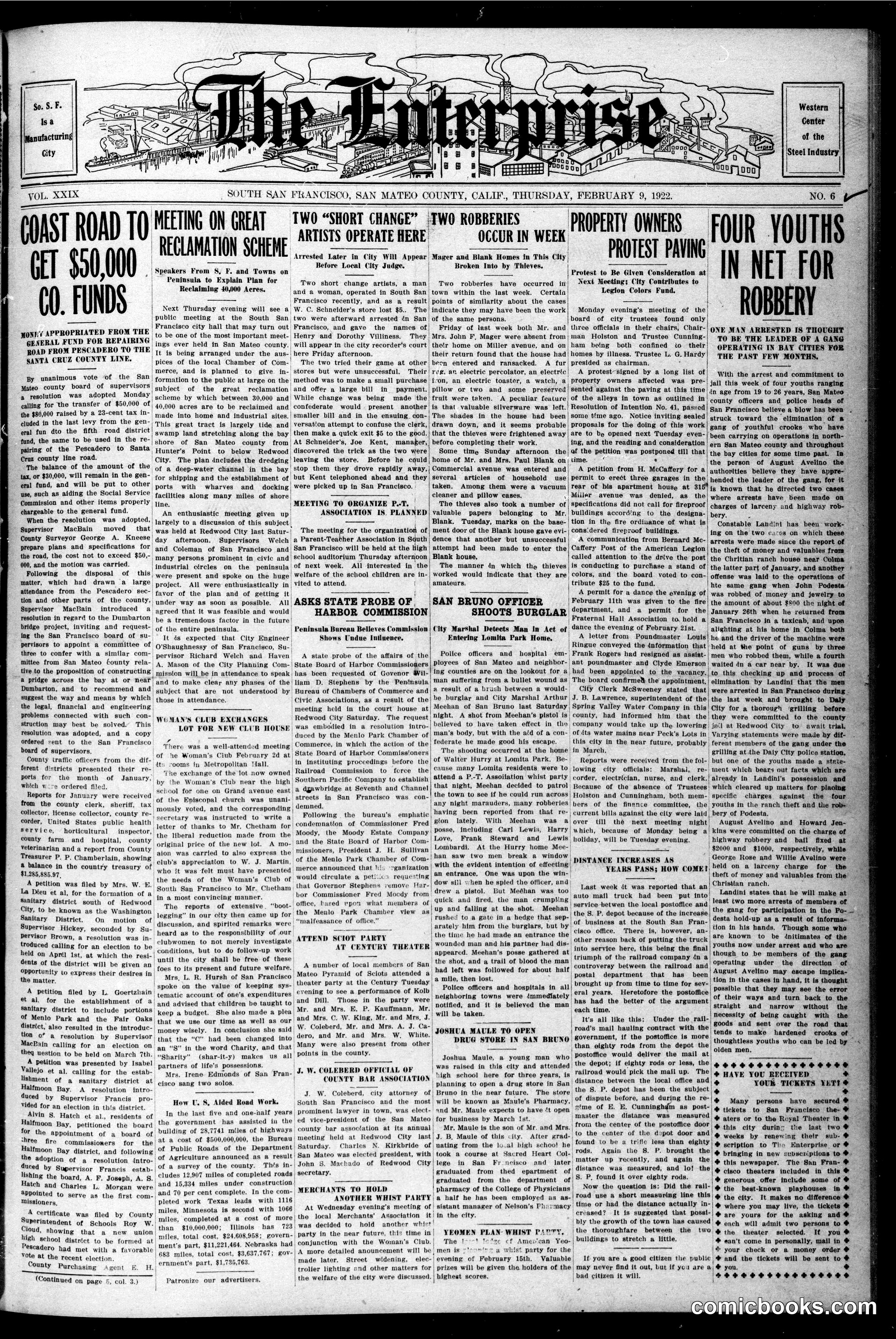 The Enterprise Newspaper Front Page