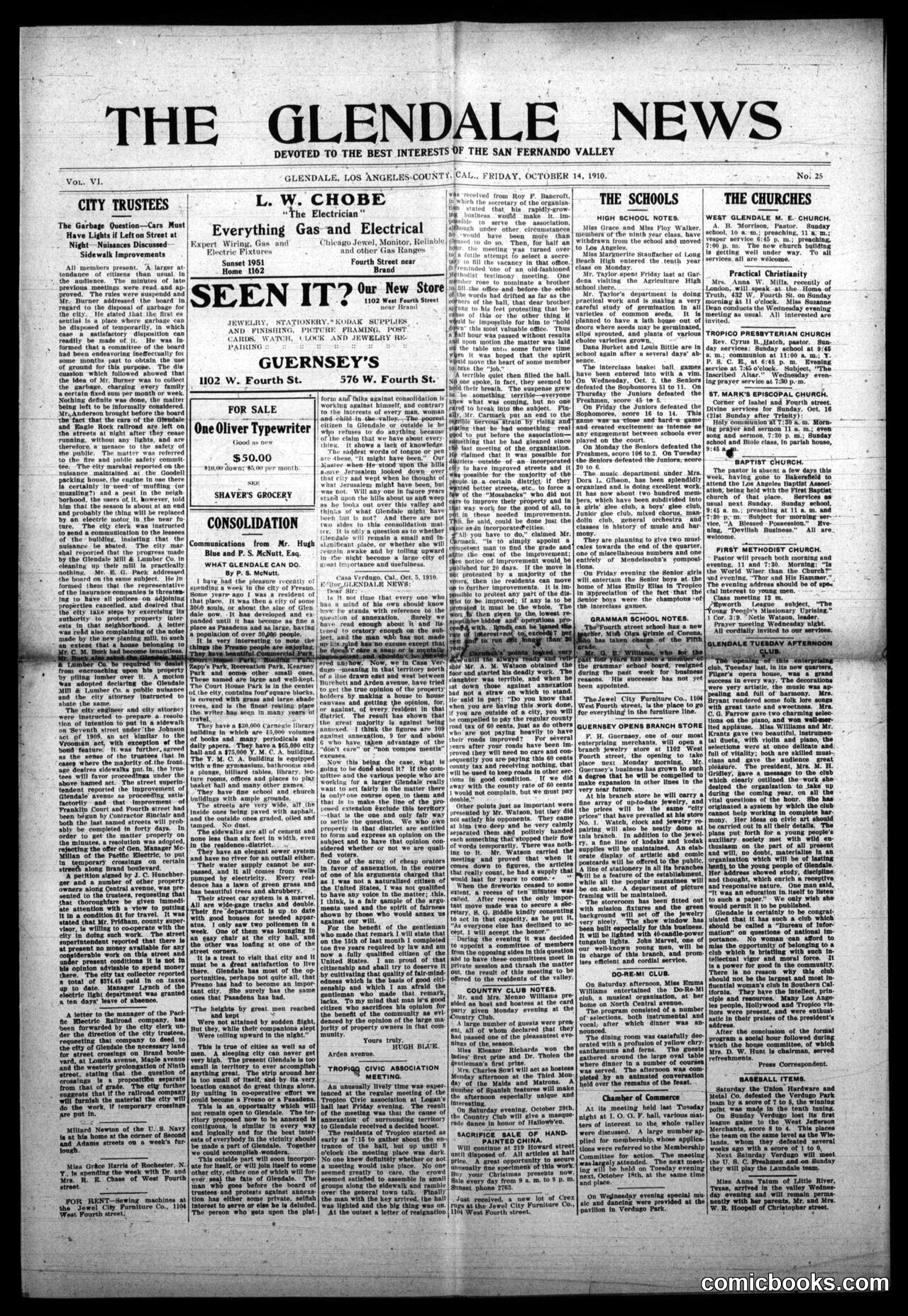 The Glendale News, October 14, 1910