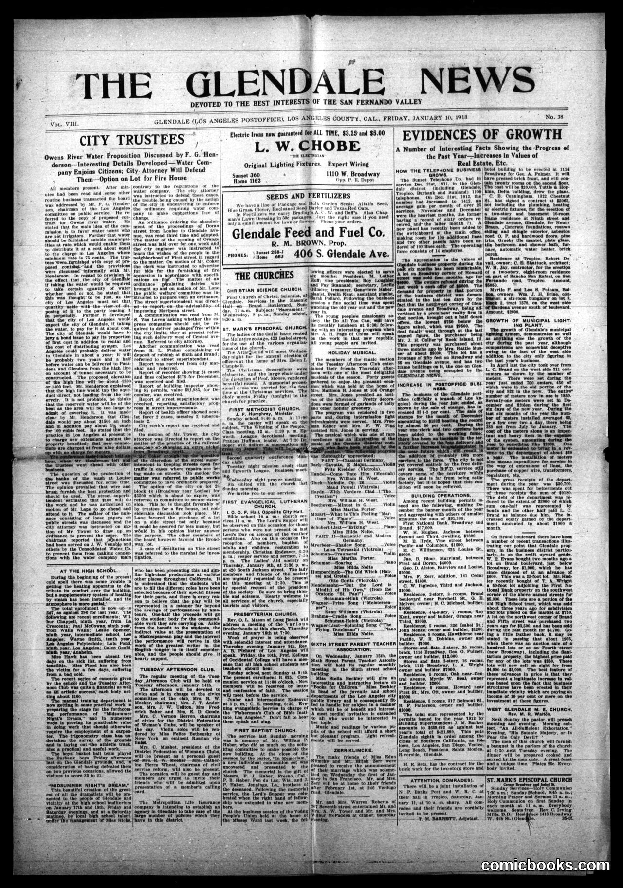 The Glendale News, January 10, 1913