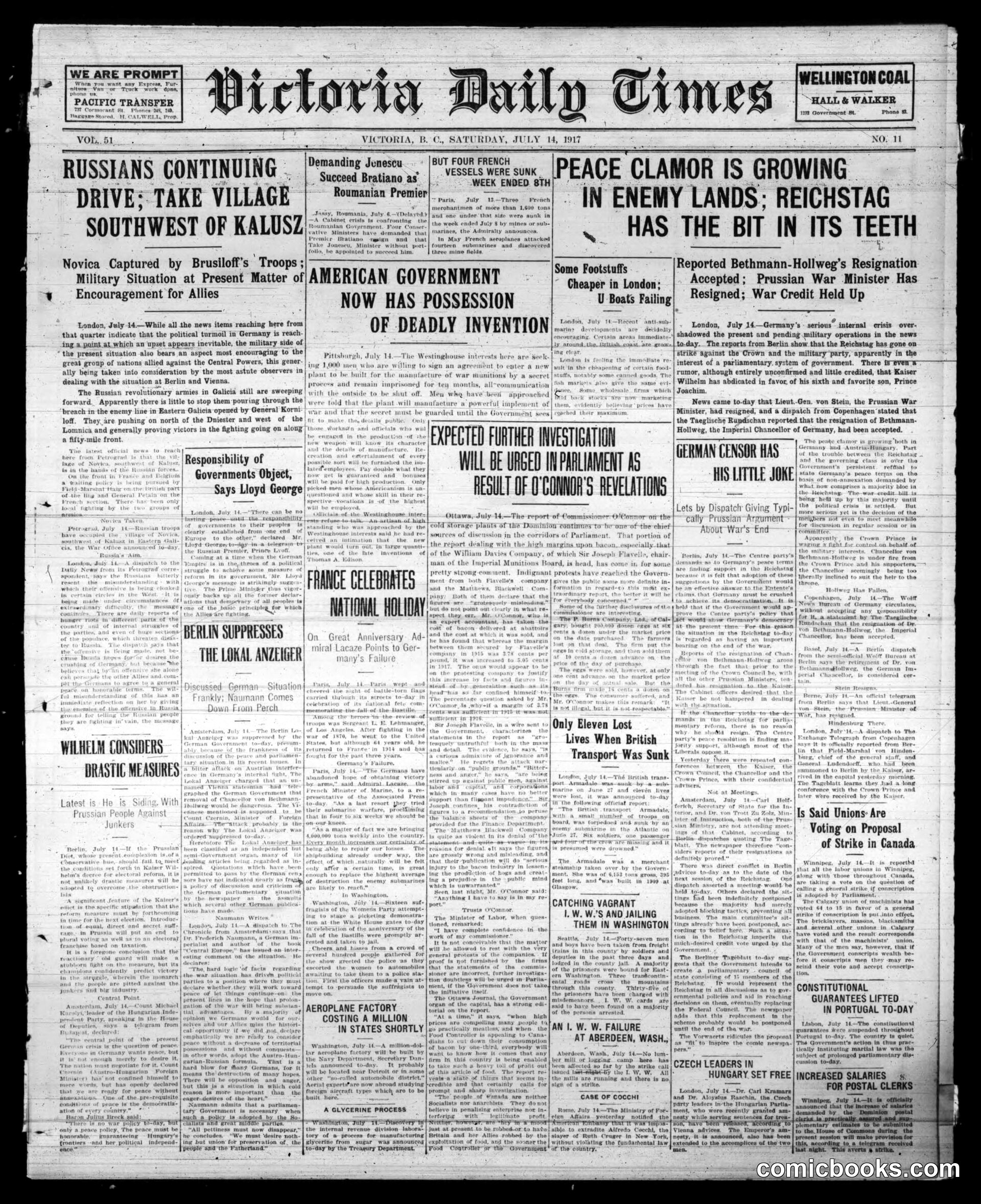 Victoria Daily Times, July 14, 1917