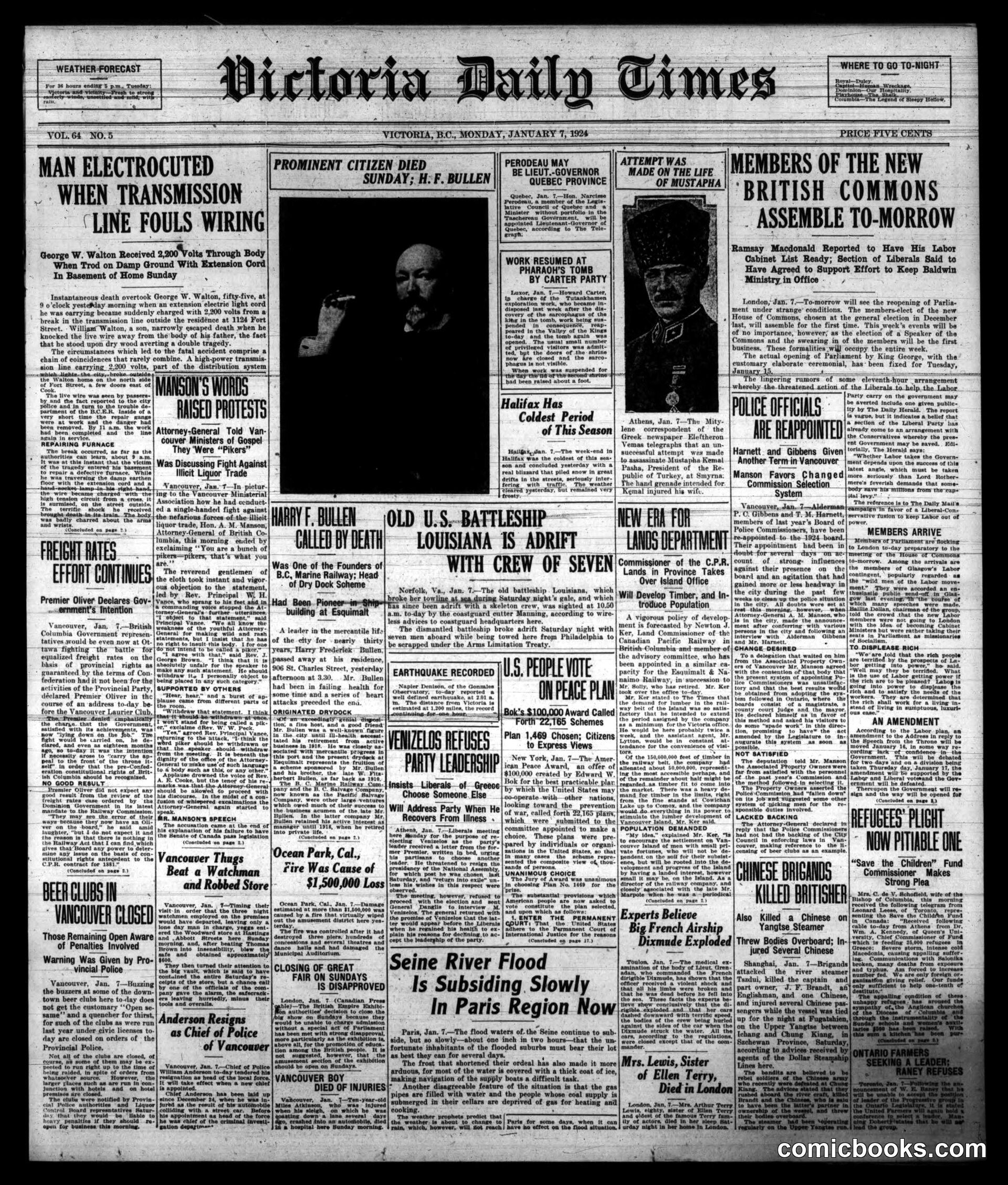 Victoria Daily Times, January 7, 1924