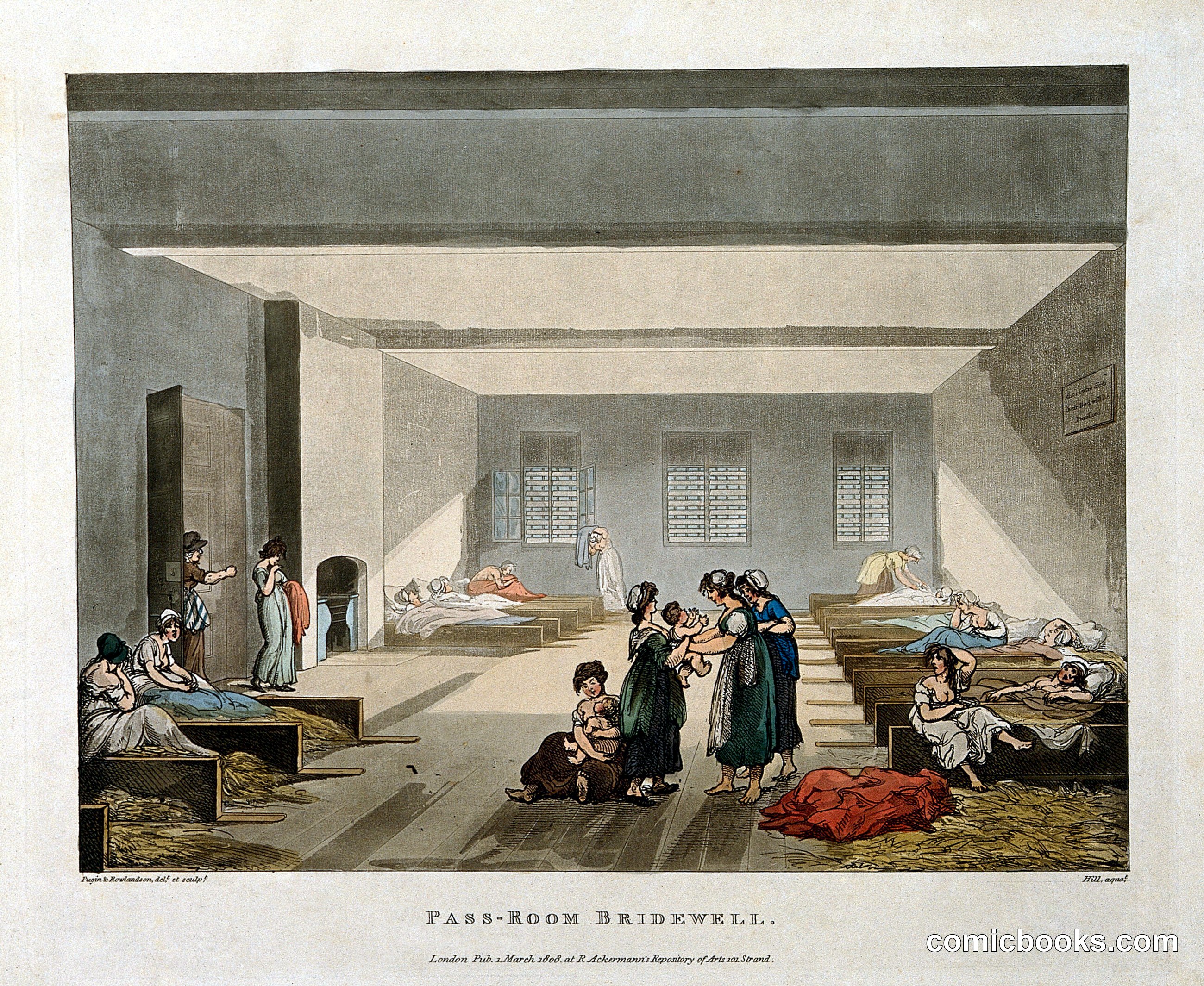 Pass-Room, Bridewell: Interior with Women and Children