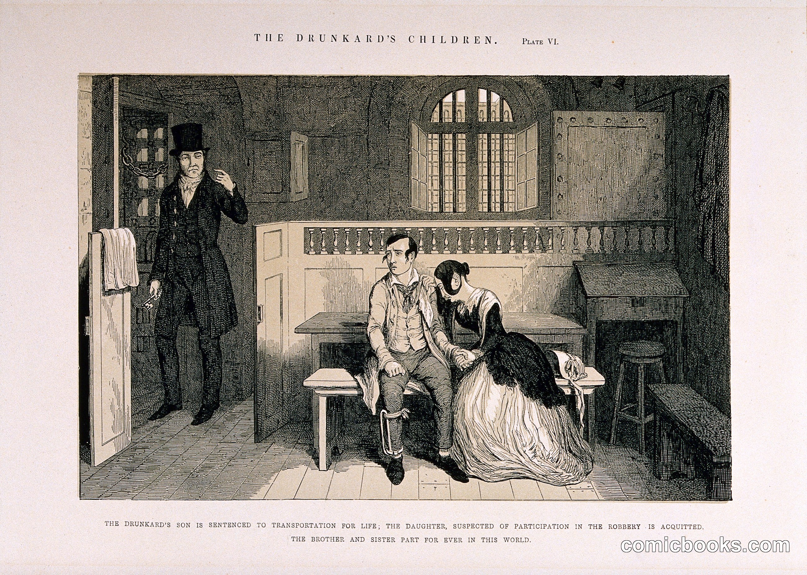 The Drunkard's Children, Plate VI: The Brother Sentenced, the Sister Acquitted