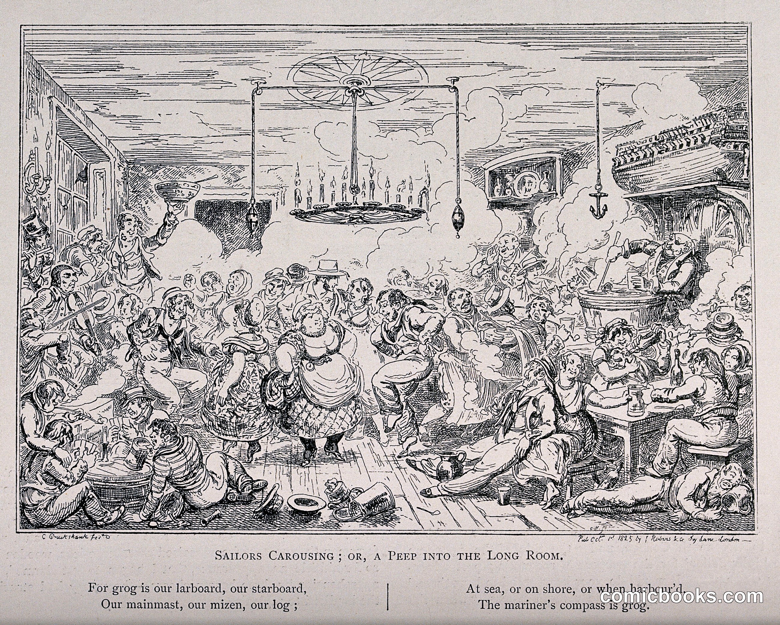 Sailors Carousing; or, a Peep into the Long Room