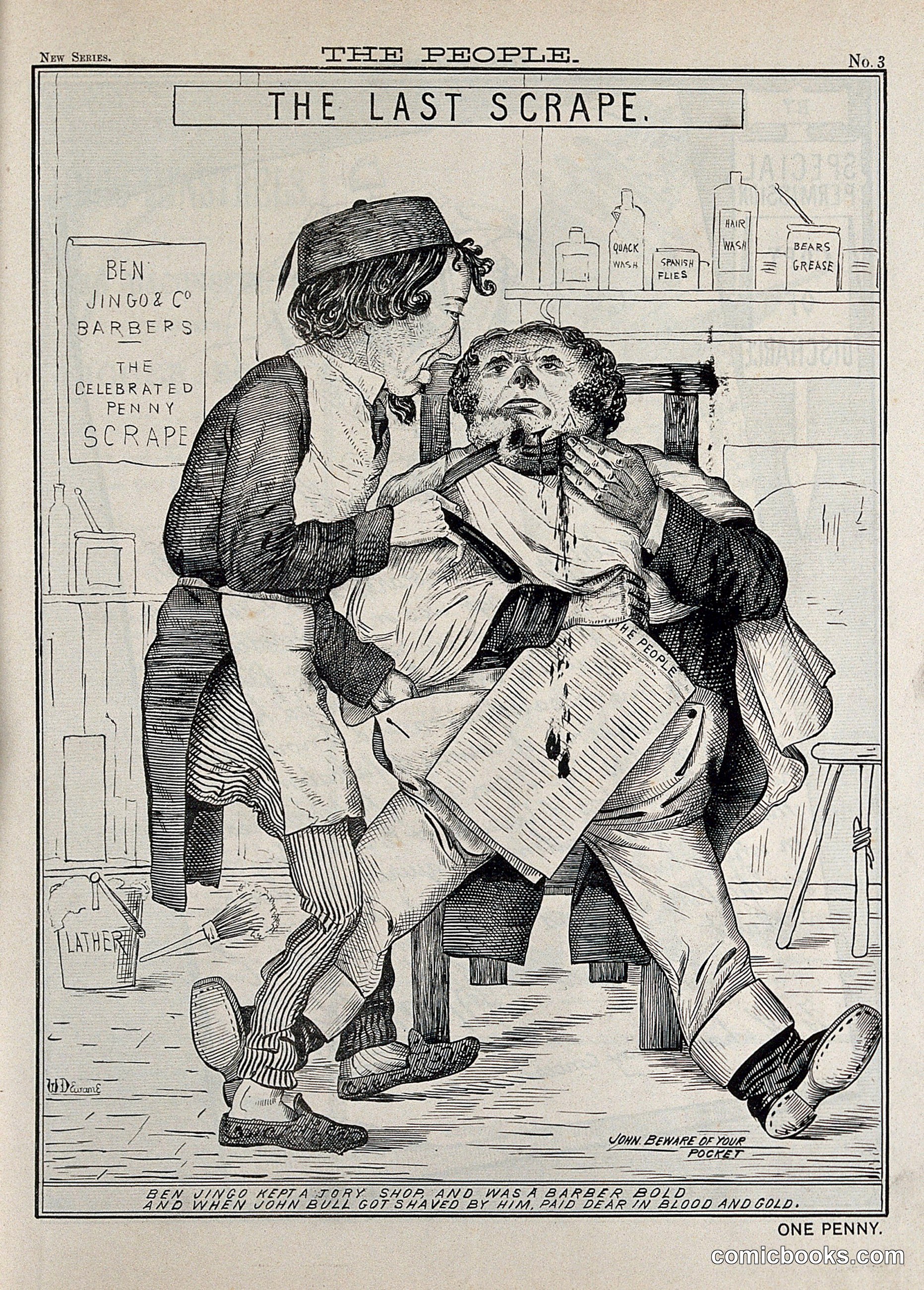 John Bull Being Cut by a Barber