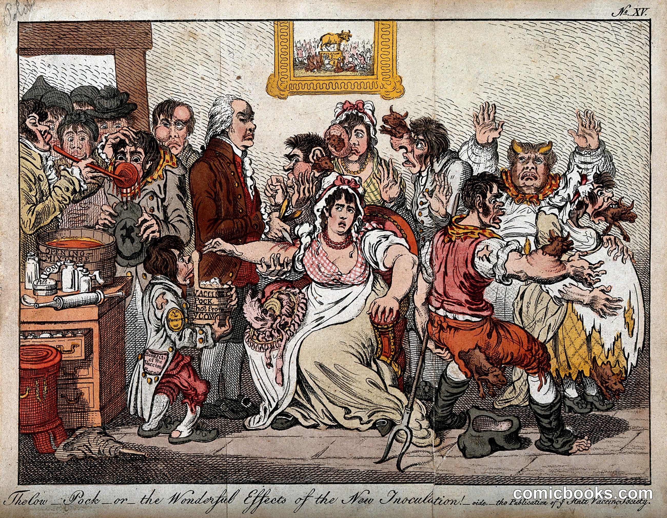 Edward Jenner among patients in the Smallpox and Inoculation Hospital