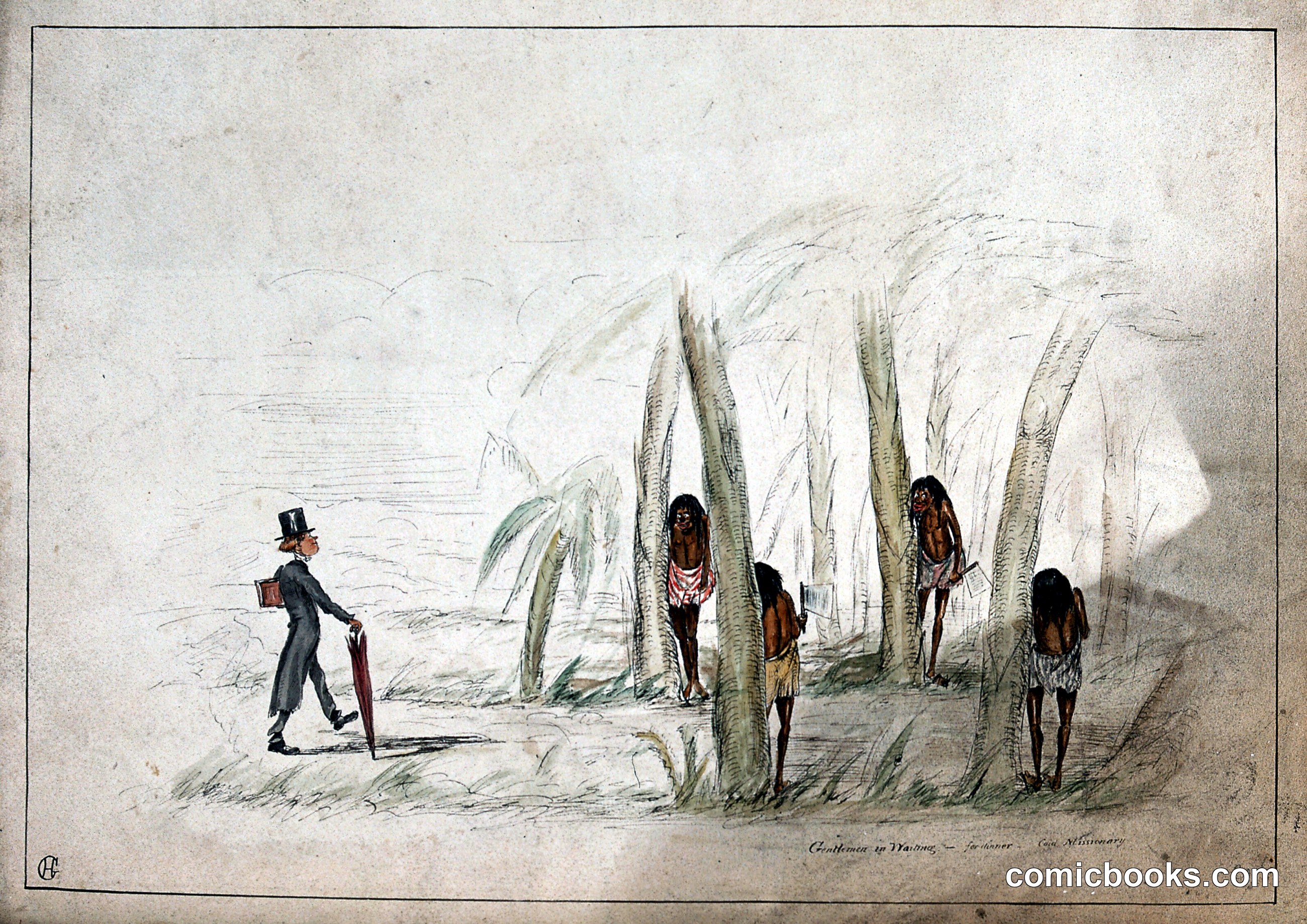 A Missionary Enters a Jungle Where Tribesmen Wait in Ambush