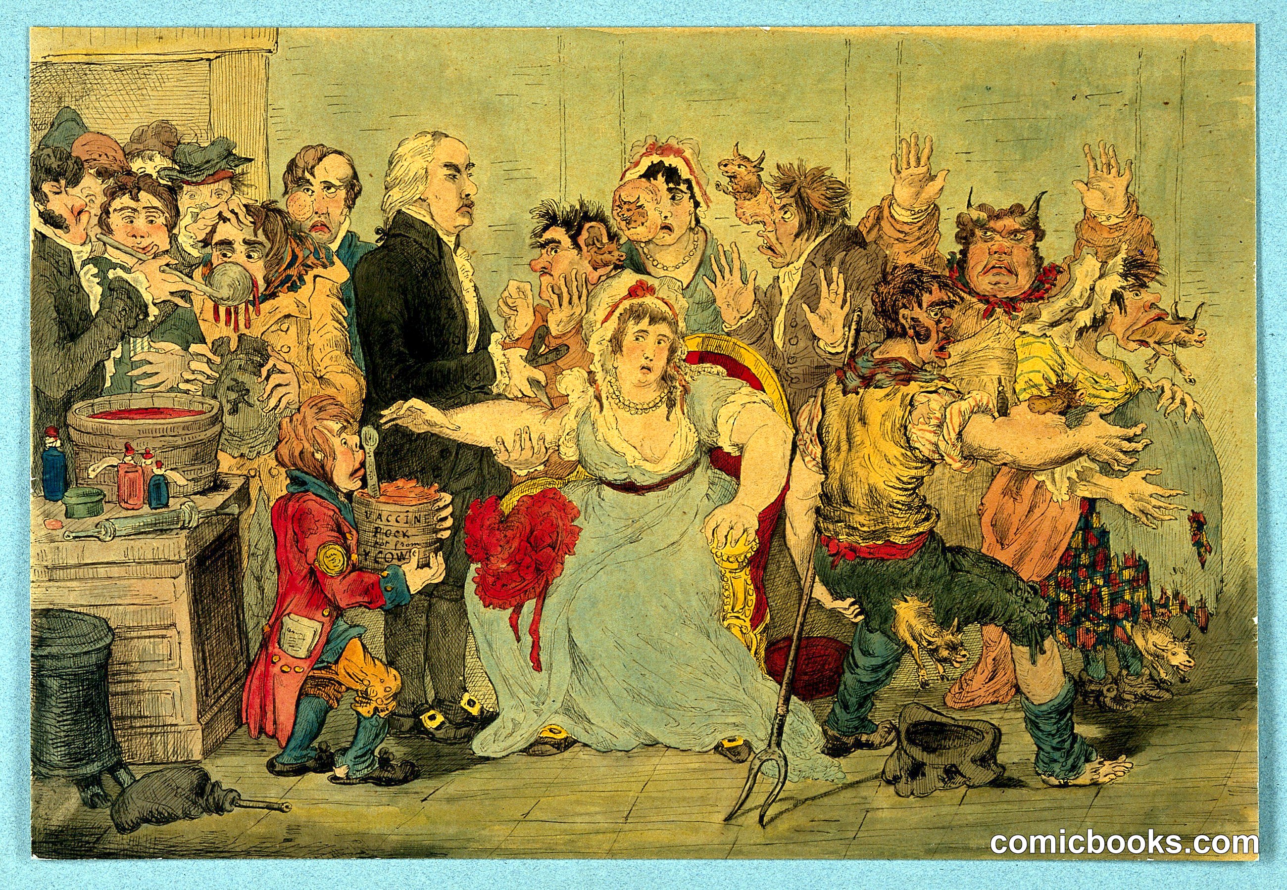 Edward Jenner among patients in the Smallpox and Inoculation Hospital at St. Pancras