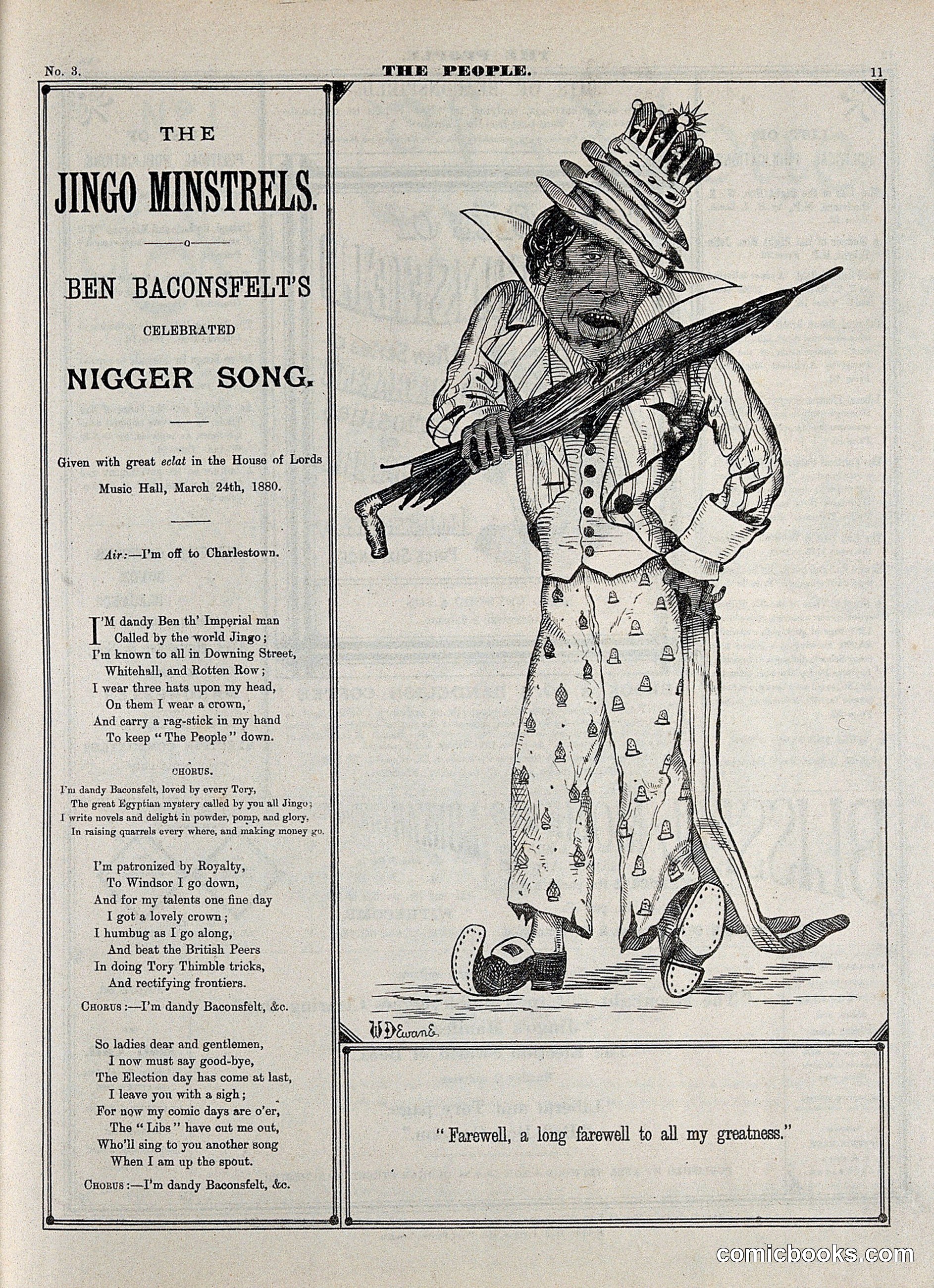 The Jingo Minstrels: Ben Baconsfelt's Celebrated Niger Song