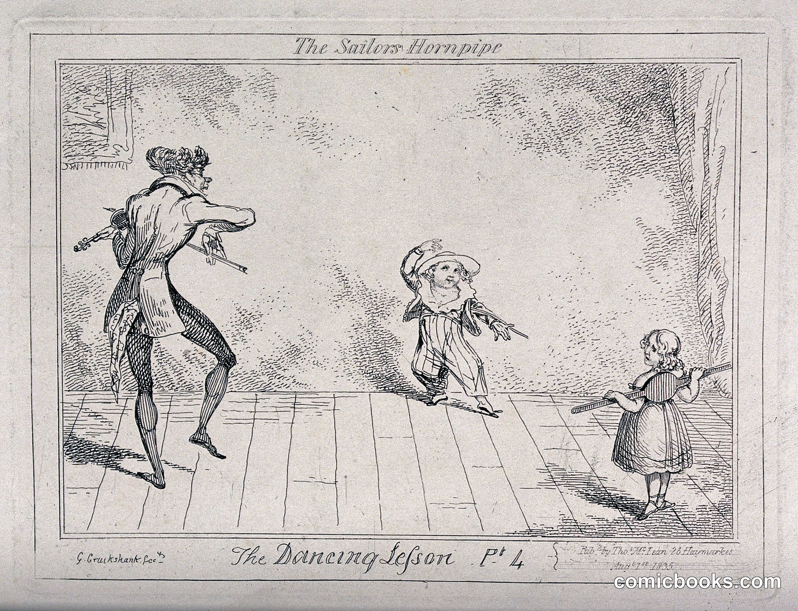 The Dancing Lesson, Plate 4 — The Sailor's Hornpipe
