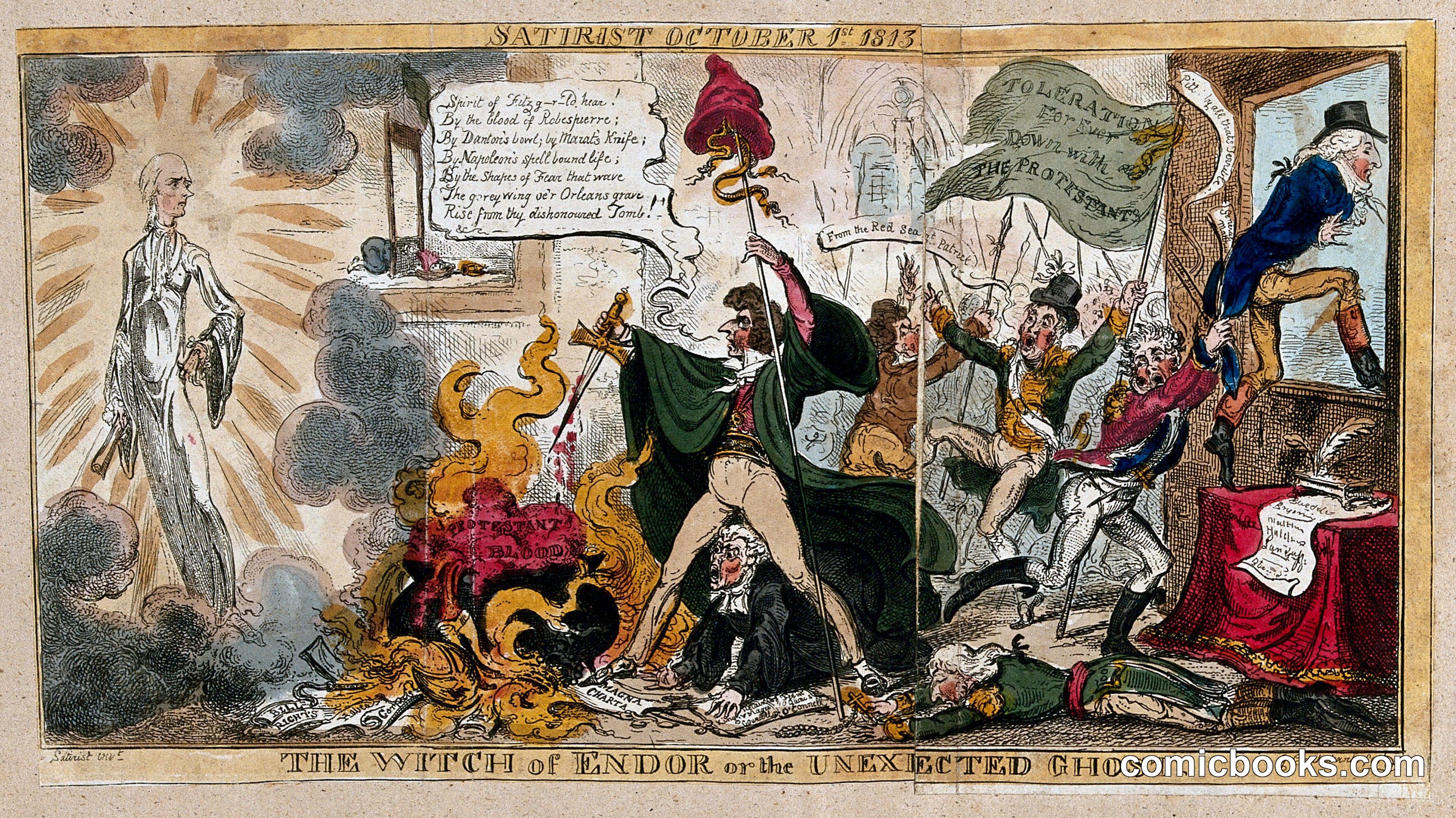 Sir Francis Burdett Conjuring Up a Ghost, Expecting Lord Edward Fitzgerald but Receiving William Pitt the Younger