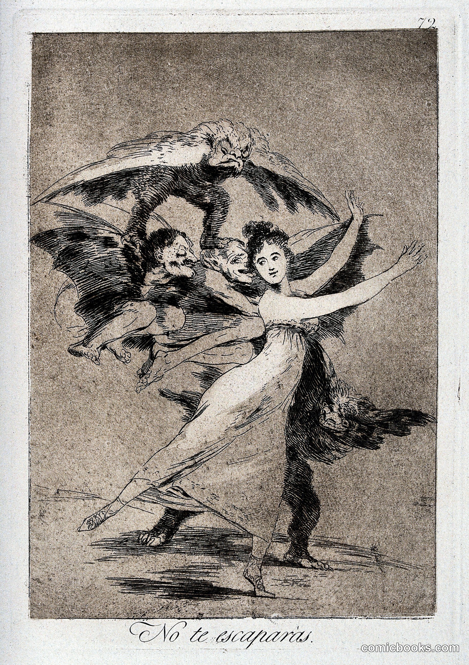 A Young Dancer Pursued by Winged Demons