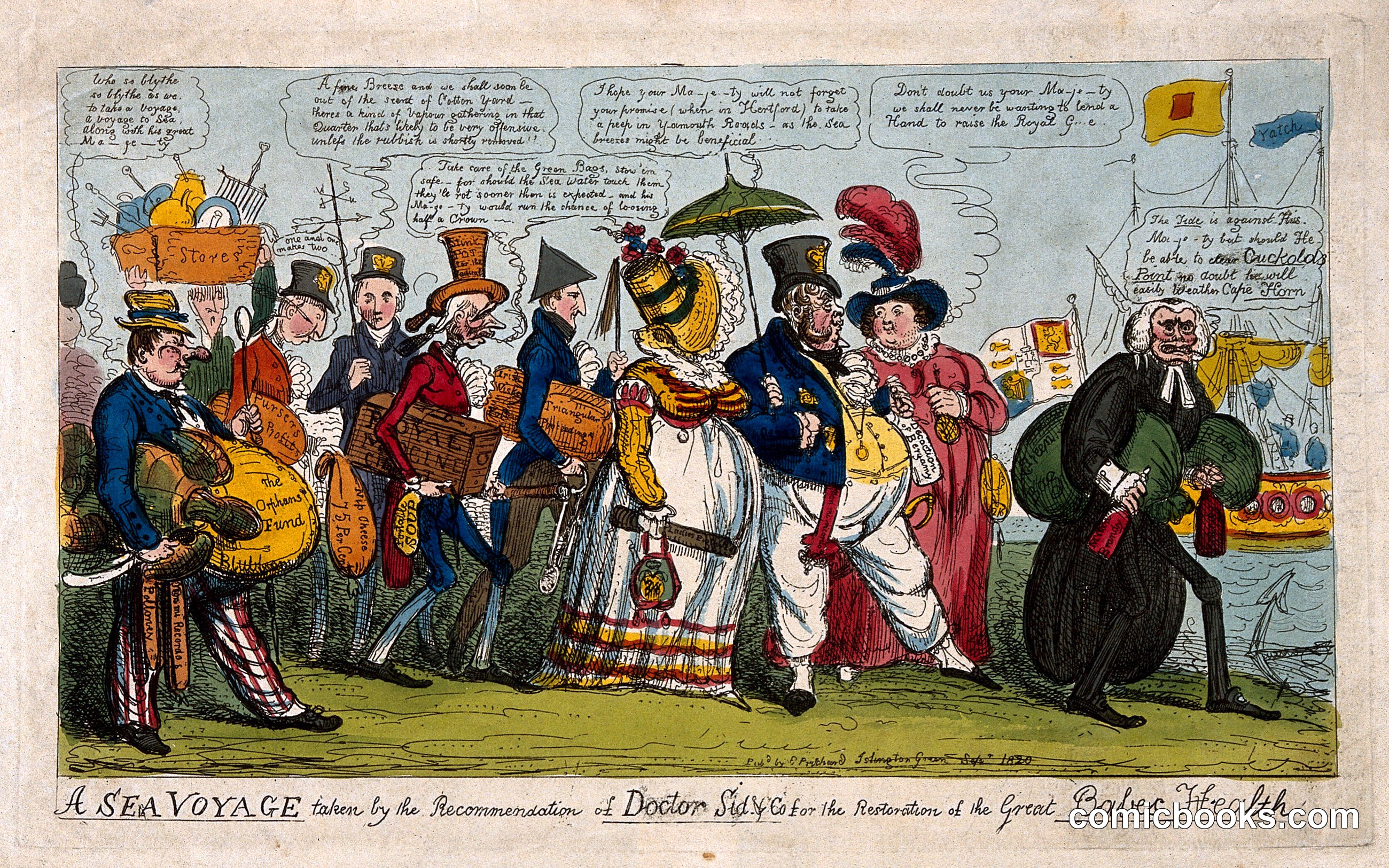 A Sea Voyage Taken by the Recommendation of Doctor Slop, for the Restoration of the Great Baby's Health