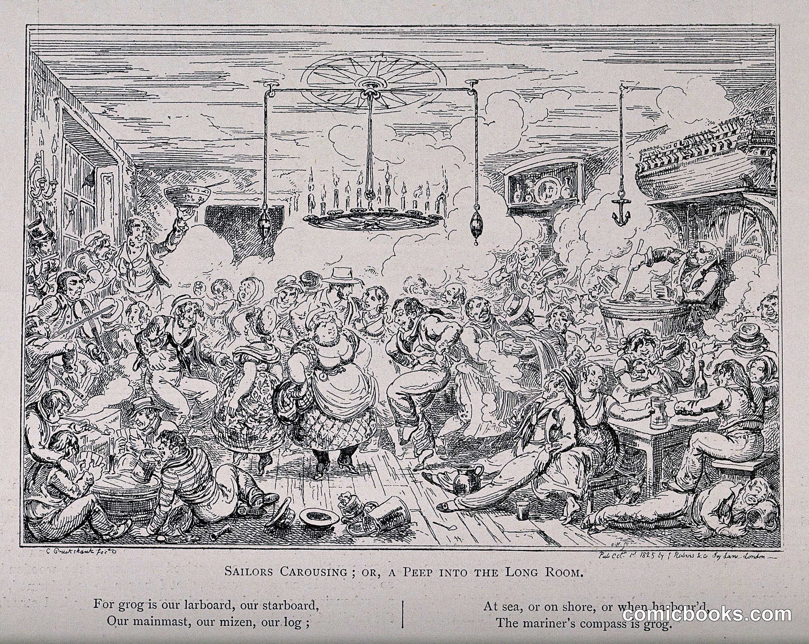 Sailors Carousing; or, a Peep into the Long Room